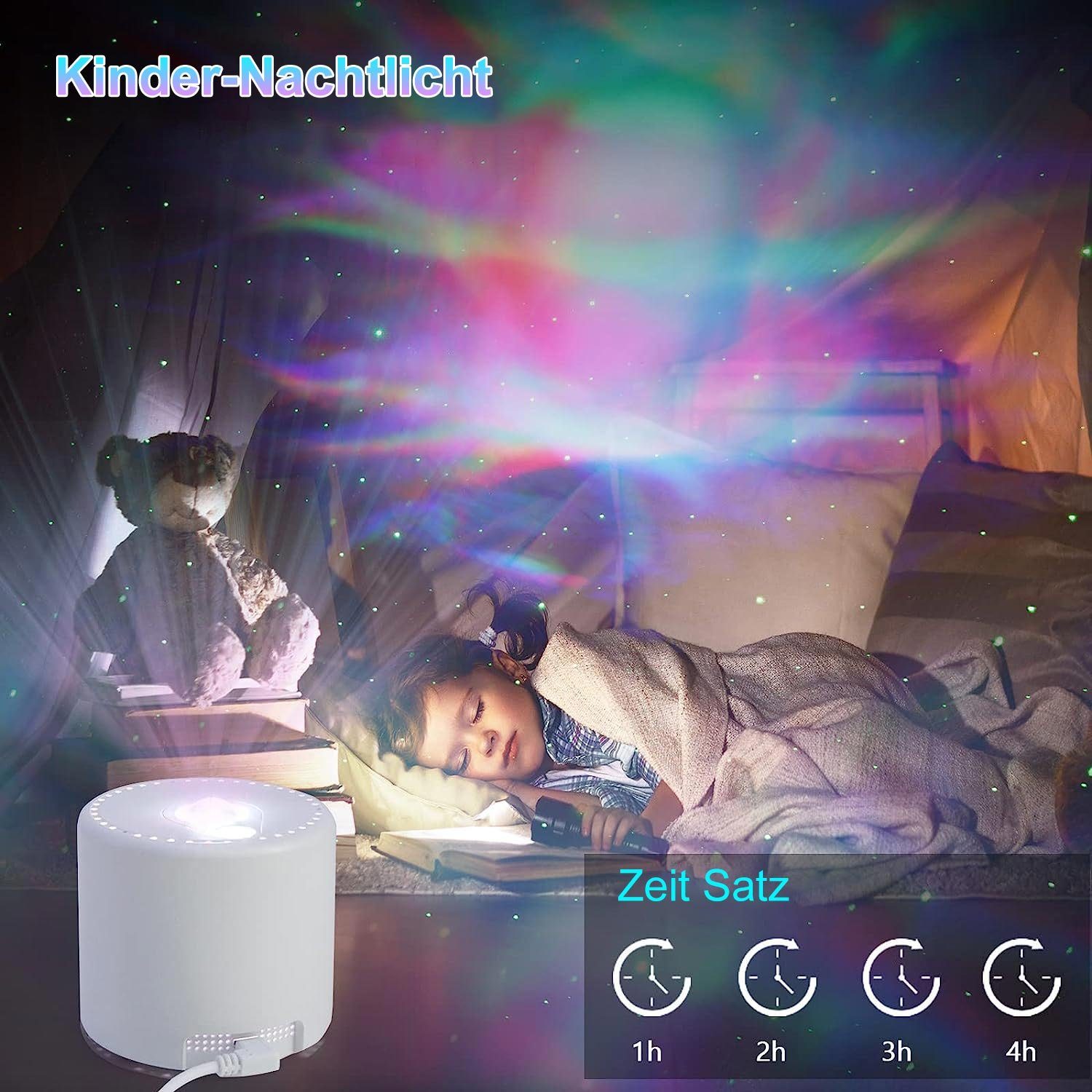 Rosnek LED Party Nachtlichtprojektor, für Deko Aurora, Schlafzimmer, mit RGB, dimmbar, RGB, Fernbedienung, Kinder Nachtlicht