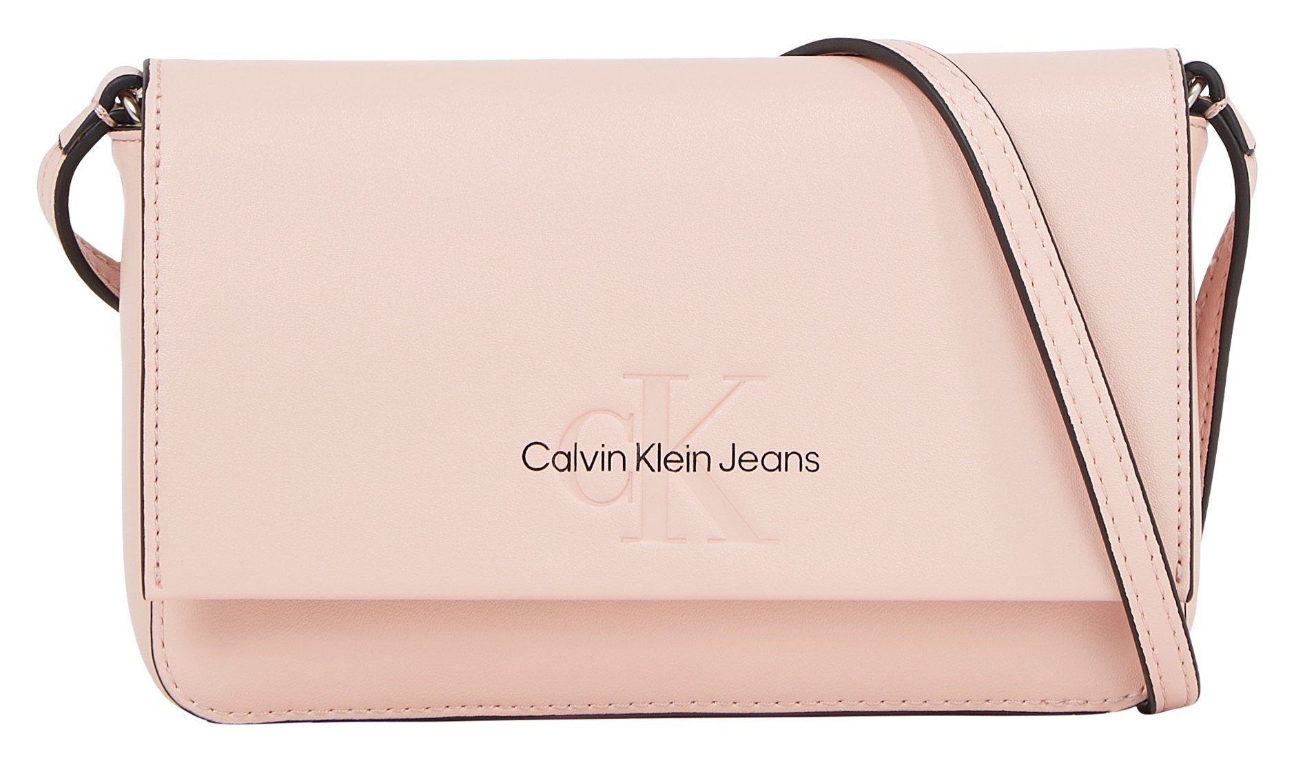 Calvin Klein PH Geldbörse WALLET Logoschriftzug Bag Jeans Pale SCULPTED CB19 Mini MONO, großflächigem mit Conch