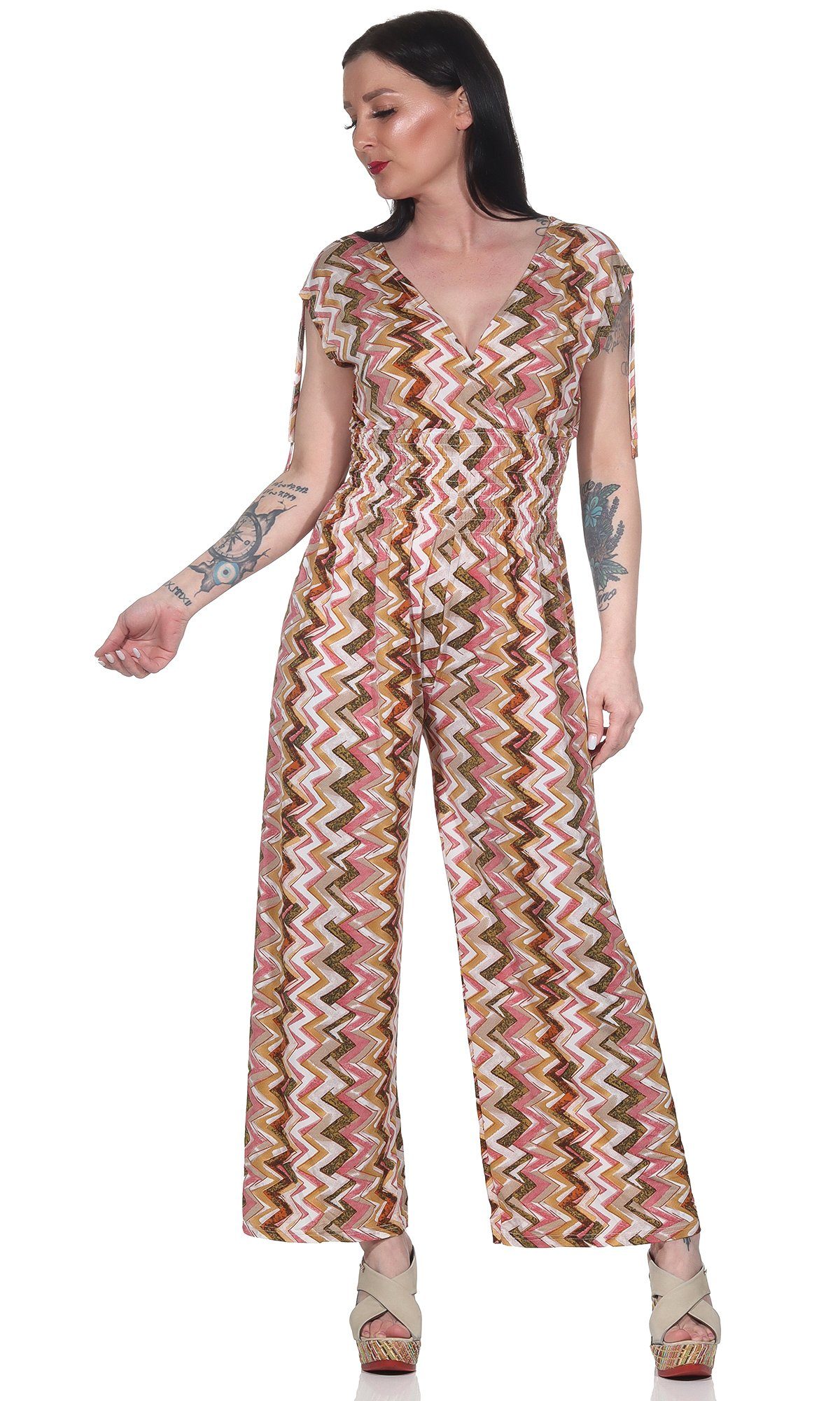 sommerlich Aurela Jumpsuit maximale 1,68m Rosa bis & Jumpsuit Overall tragbar festlich für Damenmode Moderner eine Körpergröße für Damen