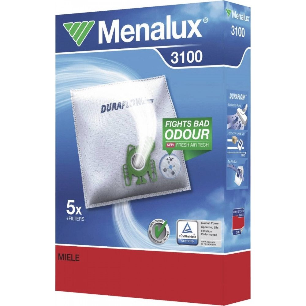 Menalux Staubsaugerbeutel Menalux 3100 Staubsaugerbeutel für Miele Staubsauger., passend für Miele, Umgepackt, ohne die Umkartons