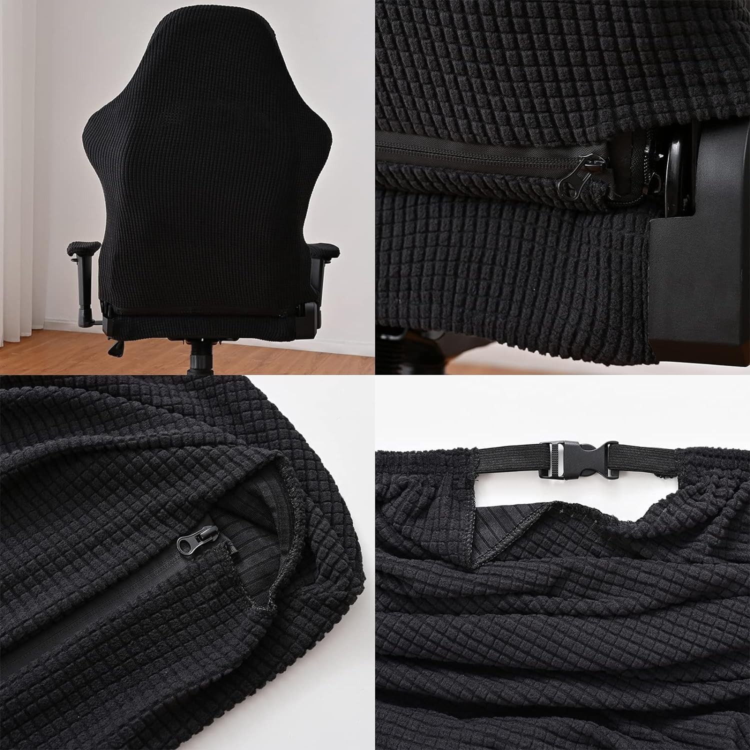 Agger Bürostuhlhusse 4Stk Gaming Stuhl Bezug Waschbar,Waschbar Gaming Stuhl Bezug, Gaming Stuhlhussen, Gaming Stuhlbezüge Anti-Rutsch – Bild 5 von 5