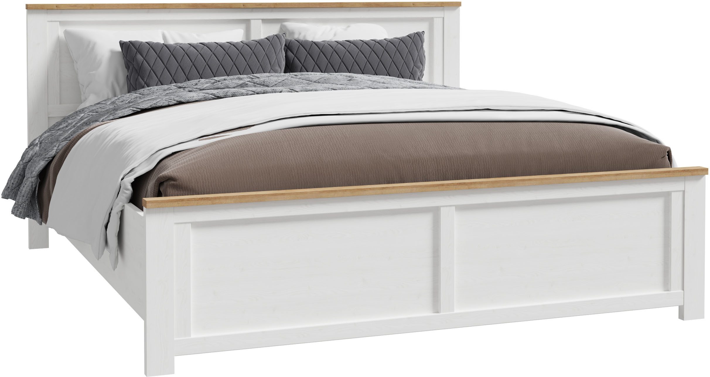 FORTE Bettgestell Bohol, Landhaus, 180 x 2,00 mtr Liegefläche