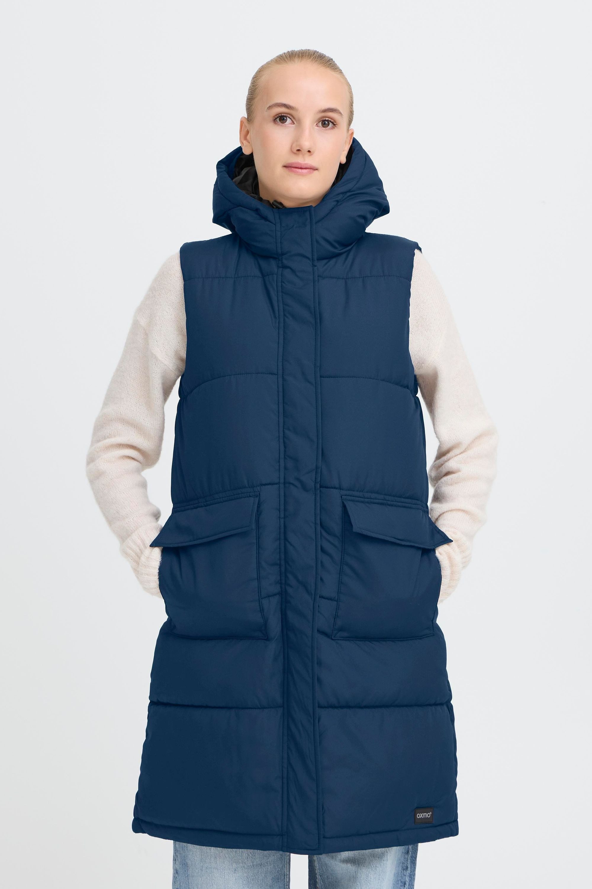 OXMO Steppweste OXMINNA LONG VEST Modische Steppweste mit Kapuze günstig online kaufen