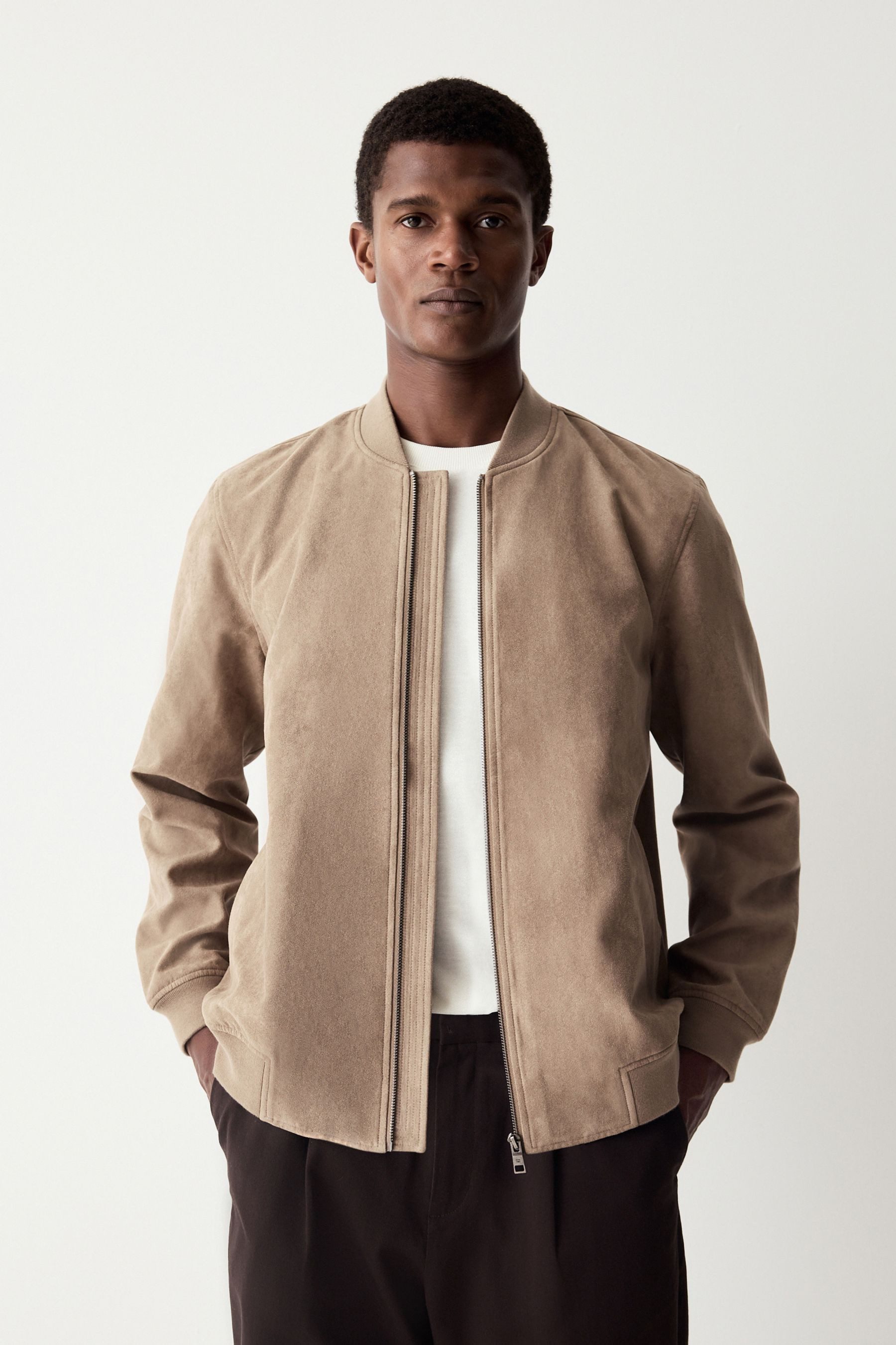 Bomberjacke Bomberjacke aus Velourslederimitat