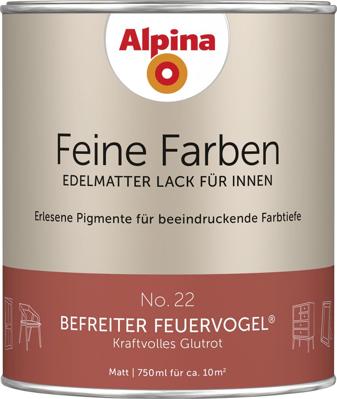 Alpina Wandfarbe Alpina Feine Farben Lack No. 22 Befreiter