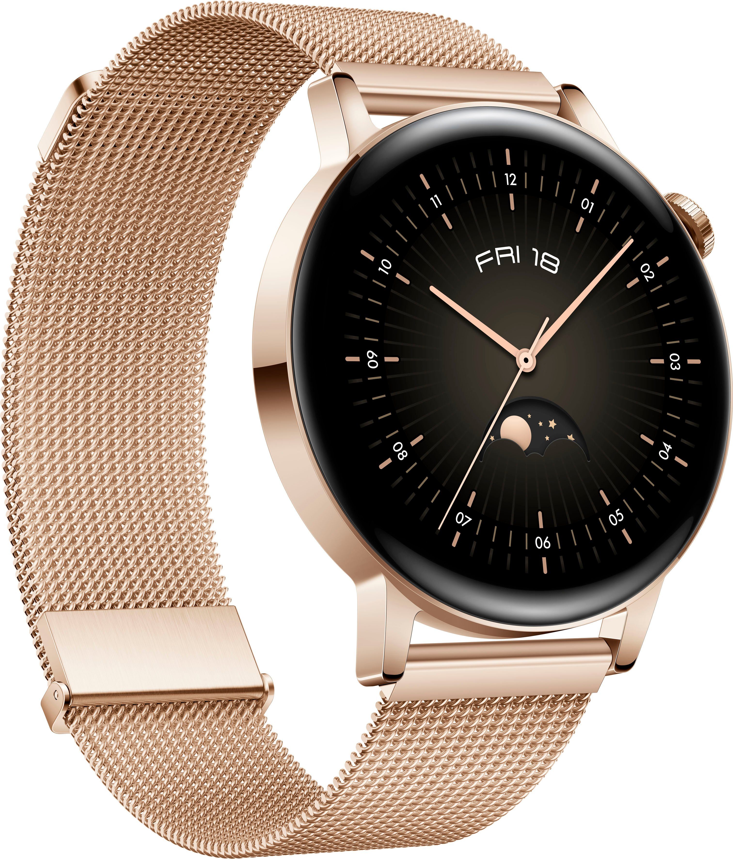 Huawei WATCH GT3 Smartwatch (3,35 Beschleunigungssensor, Thermometer Umgebungslichtsensor, Zoll), 3 cm/1,32 Jahre Gyroskop, Barometer, Herstellergarantie