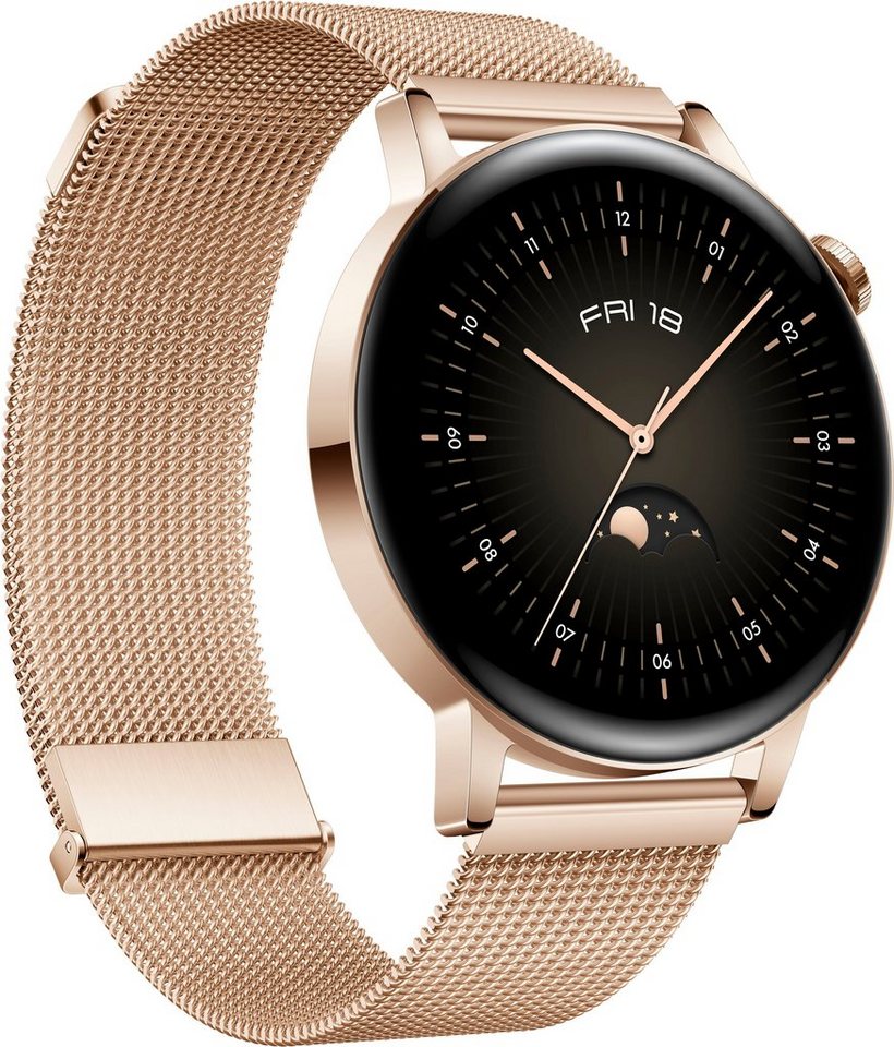 Huawei WATCH GT3 Smartwatch (3,35 cm/1,32 Zoll), 3 Jahre  Herstellergarantie, Beschleunigungssensor, Gyroskop, Umgebungslichtsensor,  Barometer, Thermometer