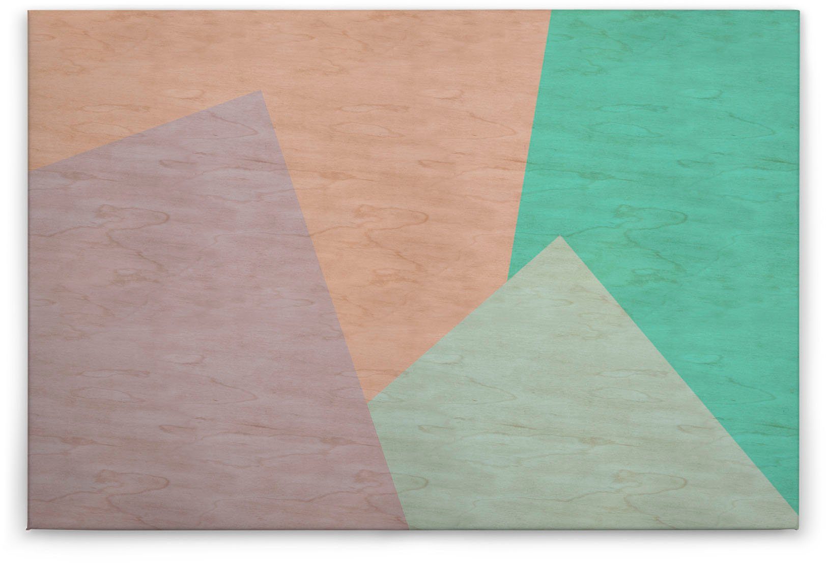 A.S. Création Leinwandbild Abstrakt Geometrisch grün, Abstrakt Bild Keilrahmen braun bunt, (1 Farben inlay, Grafisch Bunt St)