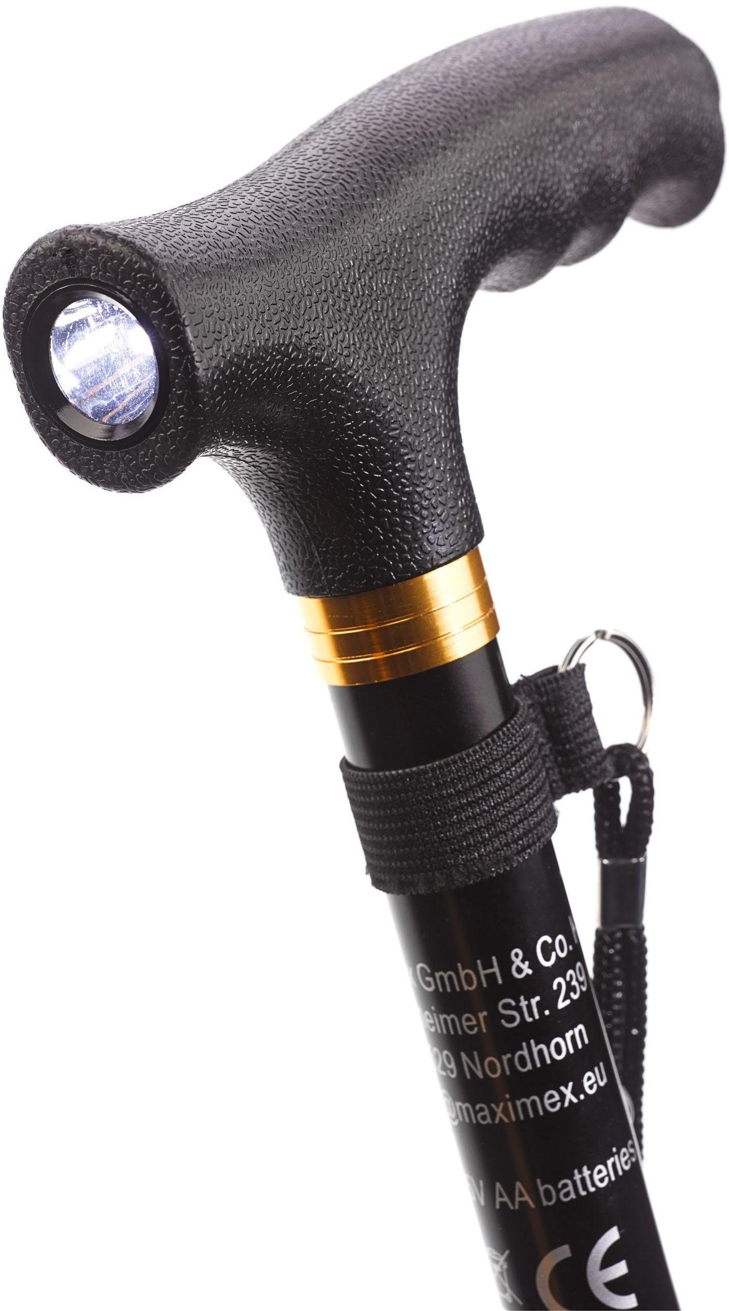 Maximex Gehstock Faltbarer Gehstock mit Licht