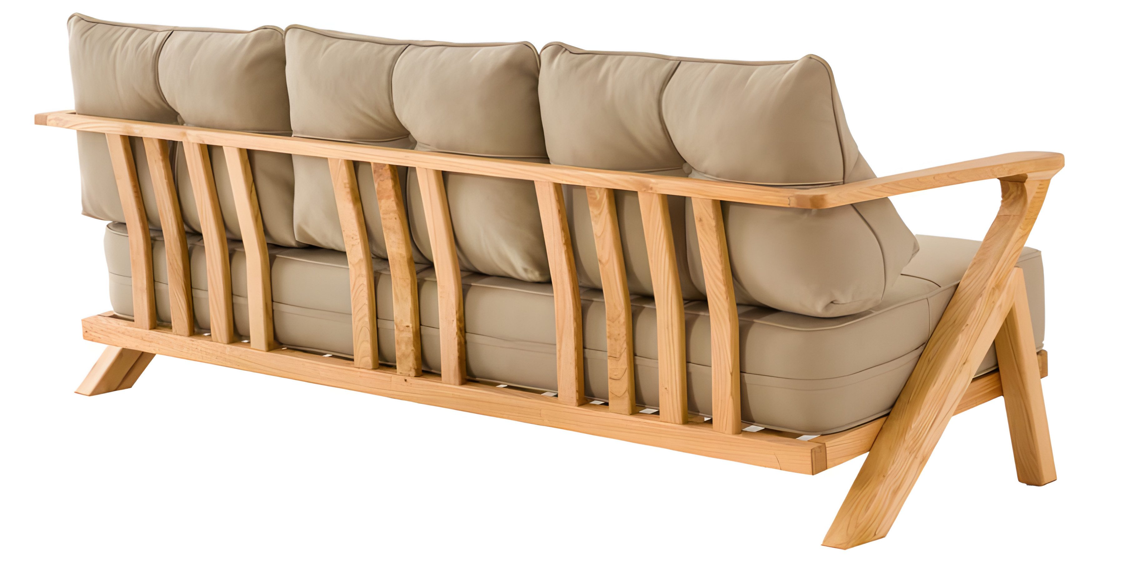 JVmoebel 3-Sitzer Beiges Sofa aus Holz und Textil mit elegantem Design, 1 Teile, Made in Europe