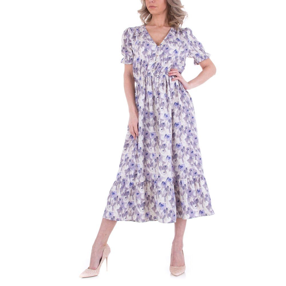 Ital-Design Sommerkleid Damen Freizeit Geblümt in Sommerkleid Lila