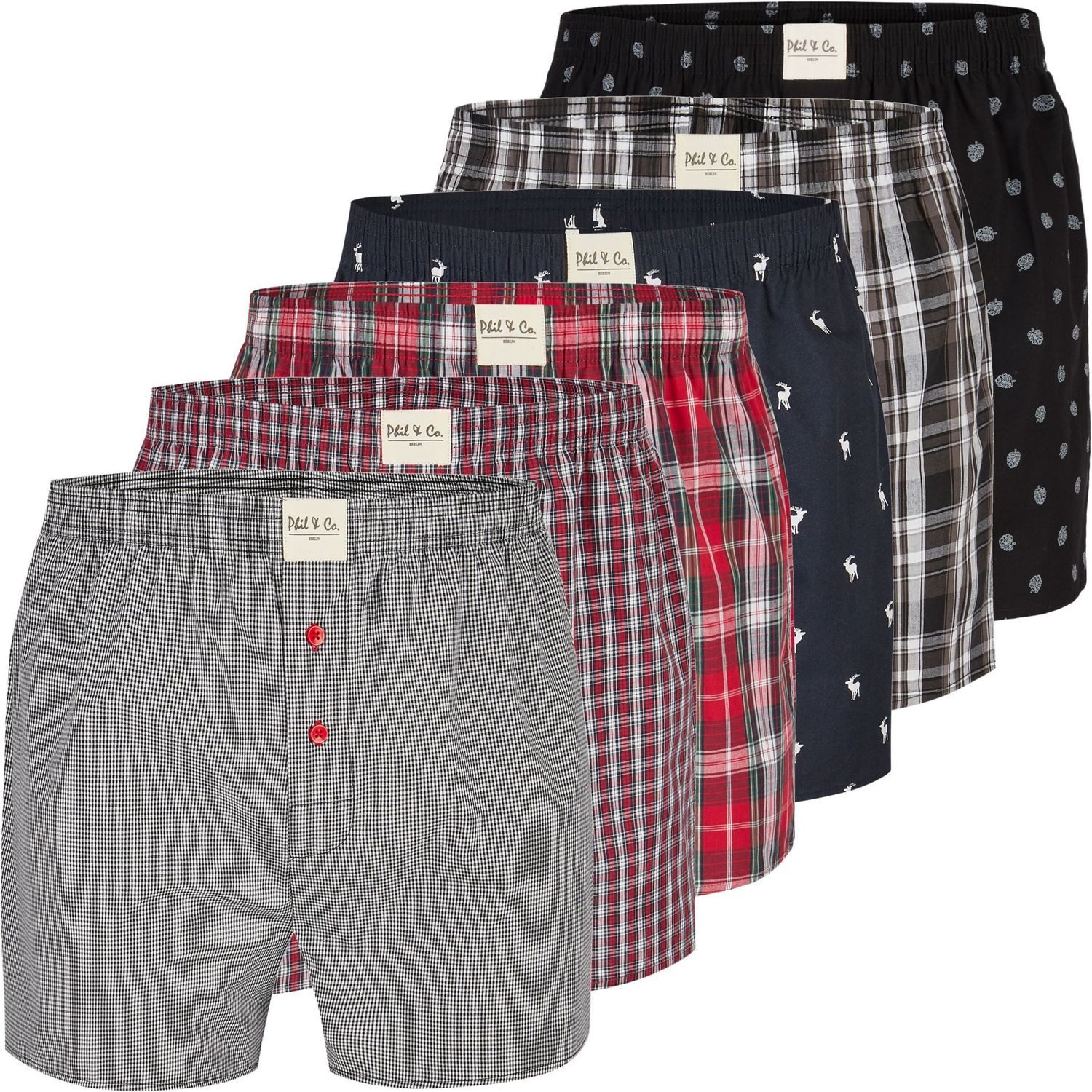 Phil & Co. Boxershorts 6er Pack günstig online kaufen