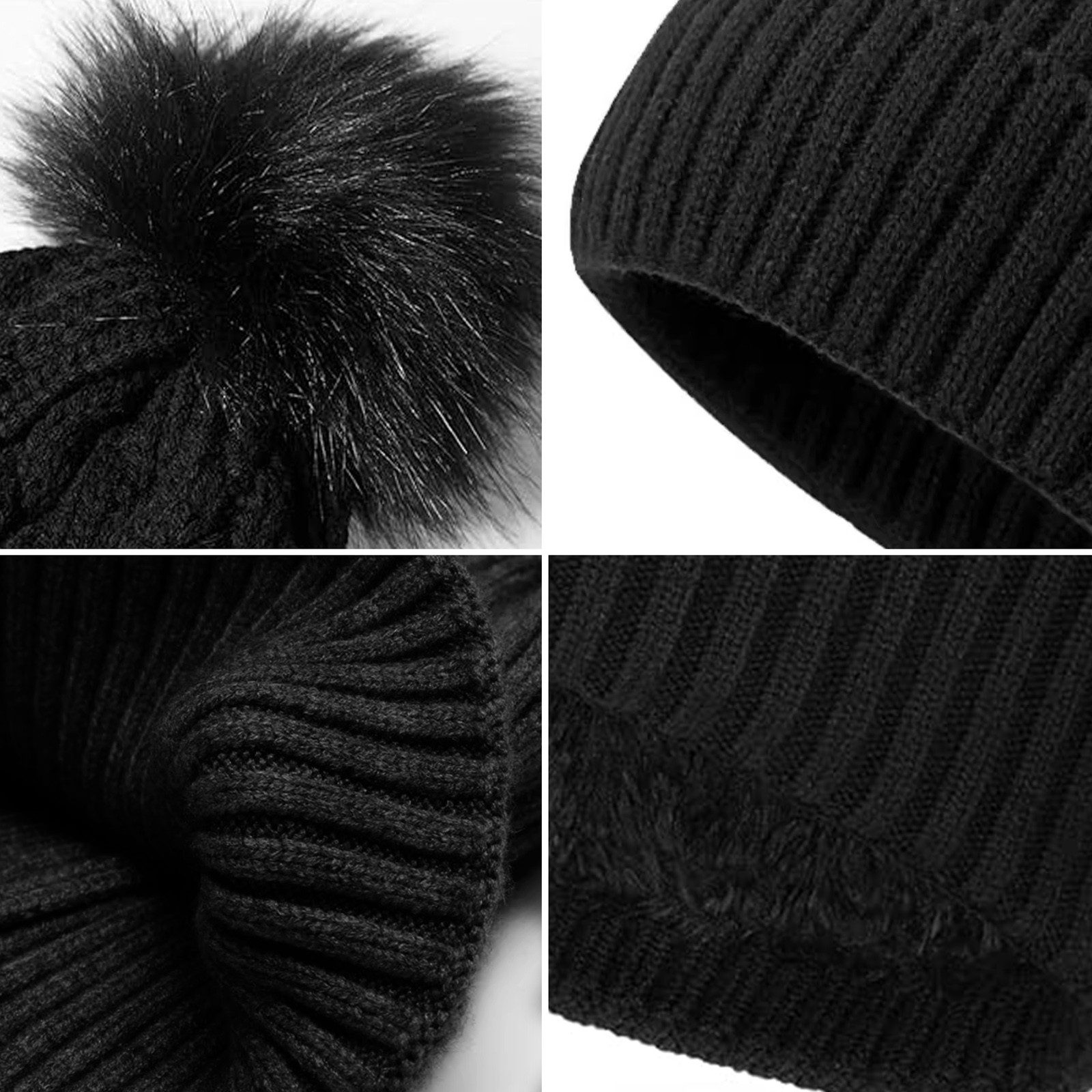 TAN.TOMI Strickmütze Beanie Damen Warm, Mütze Damen Herbst Winter Federnd (Strickmützen Mit Fleece Gefüttert) Wollmütze Damen Geeignet für Schule, Arbeit, Skifahren, Camping
