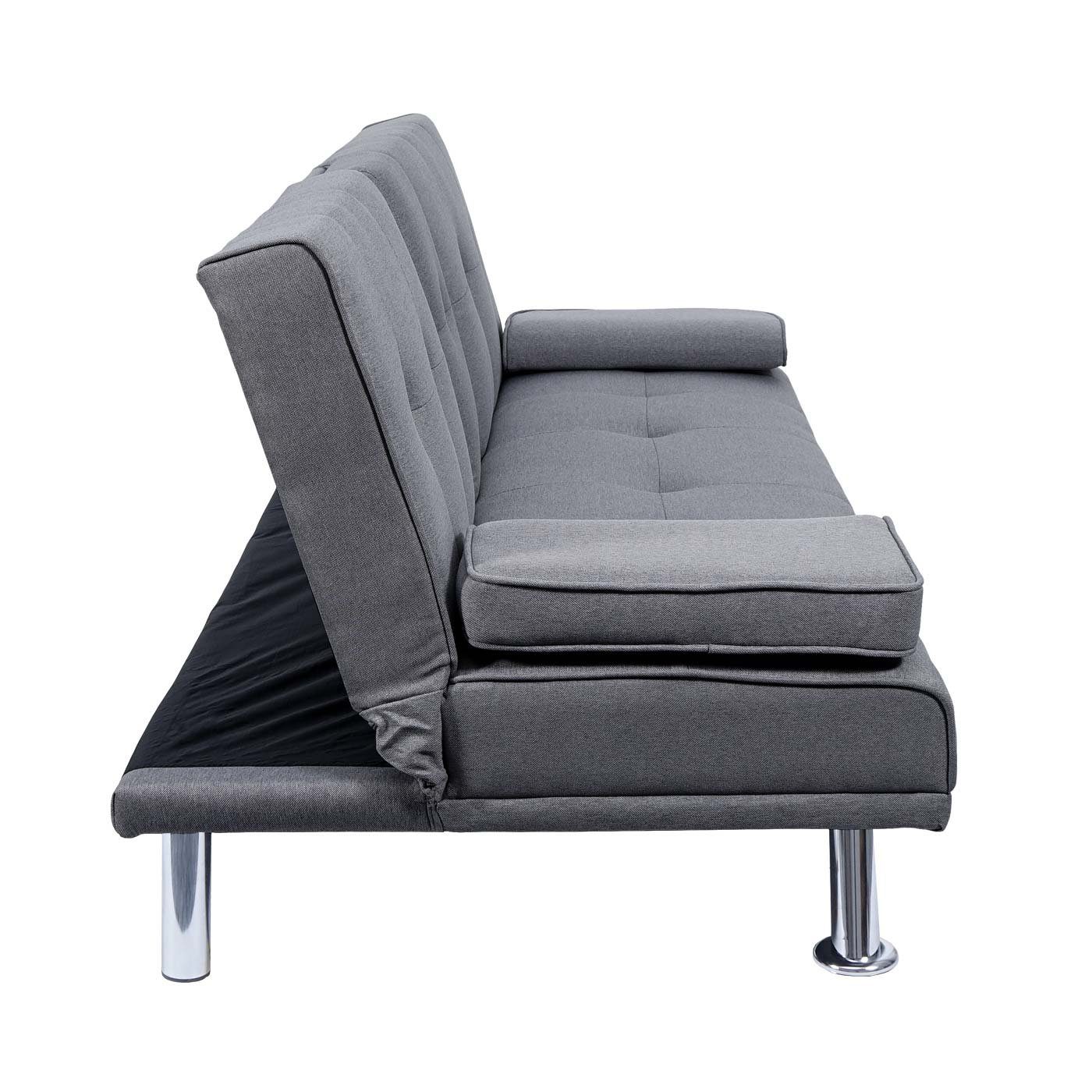 Schlaffunktion, Sitzplätze, 3 Tassenhalter, | 3-Sitzer MCW-F60, Rückenlehne verstellbar dunkelgrau MCW dunkelgrau