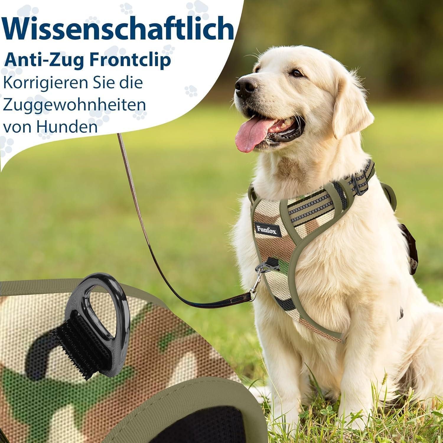 LuxusKollektion Hunde-Sicherheitsgeschirr Hundegeschirr NoPull Brustgeschirr Reflektoren L Kampfuniformgrün