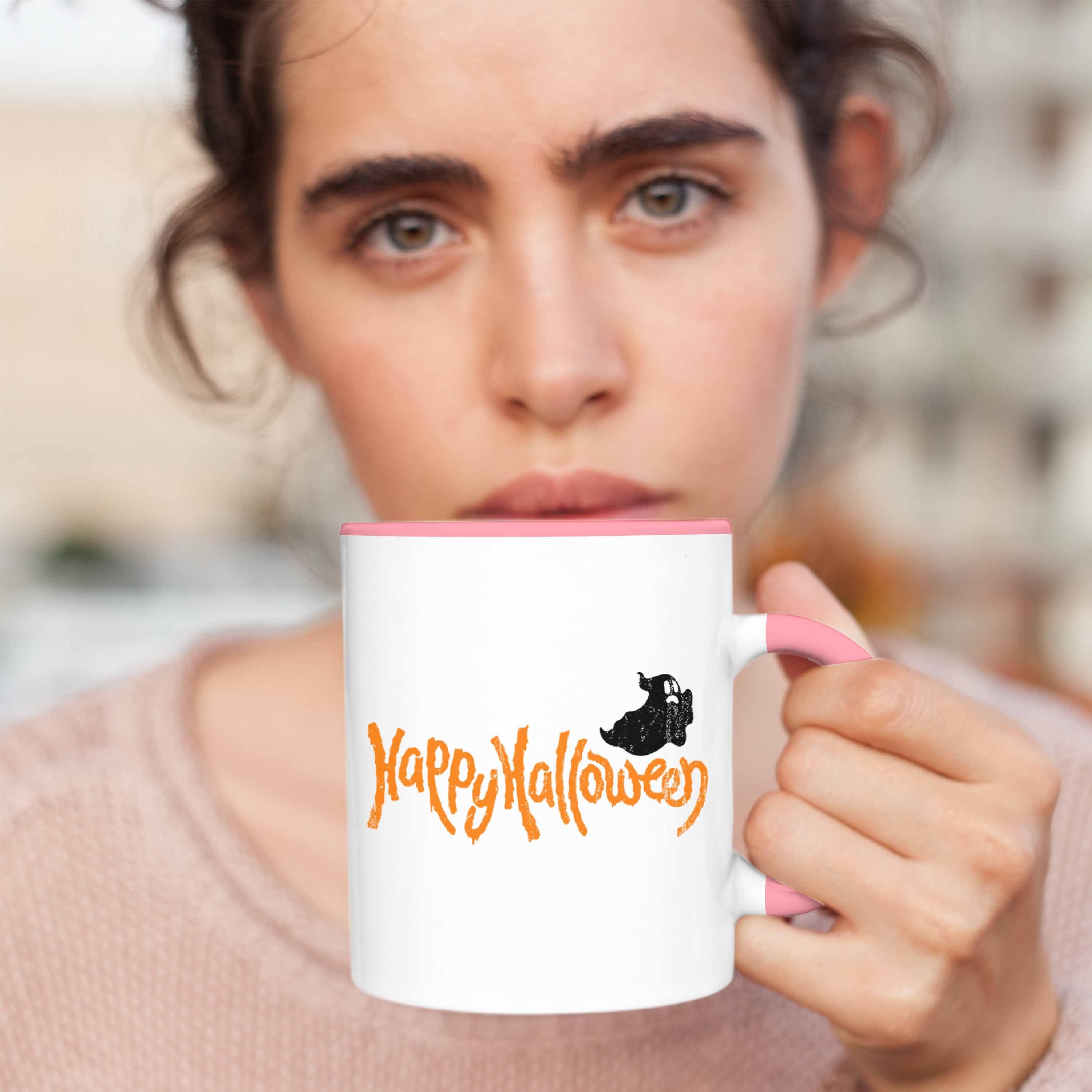 Halloween Kürbis Tasse Trendation Becher Rosa Dekoration Geister Happy Halloween Tasse