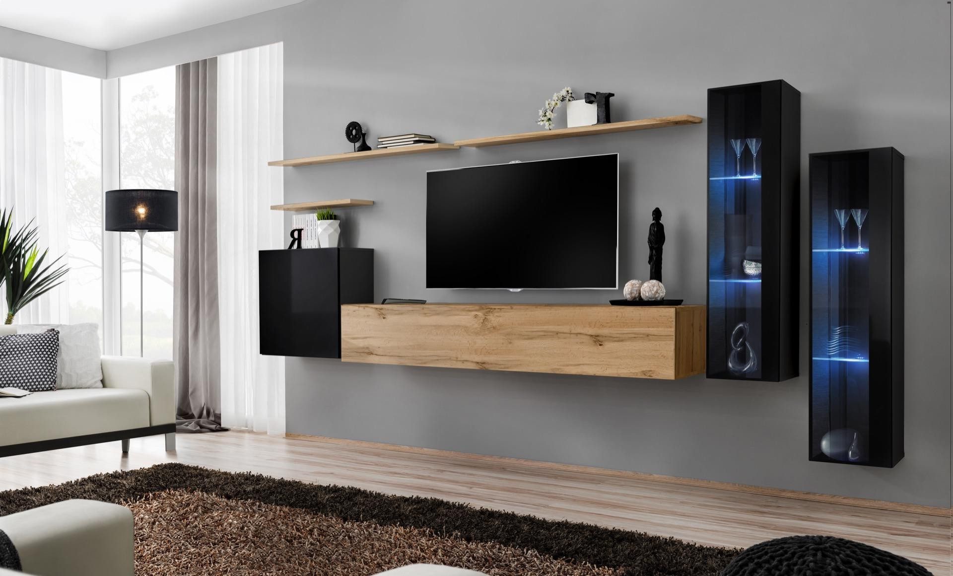 Xlmoebel Wohnwand Braunes Sideboard Wandschrank für das Wohnzimmer mit TV-Ständer, (6-St), Made in Europa