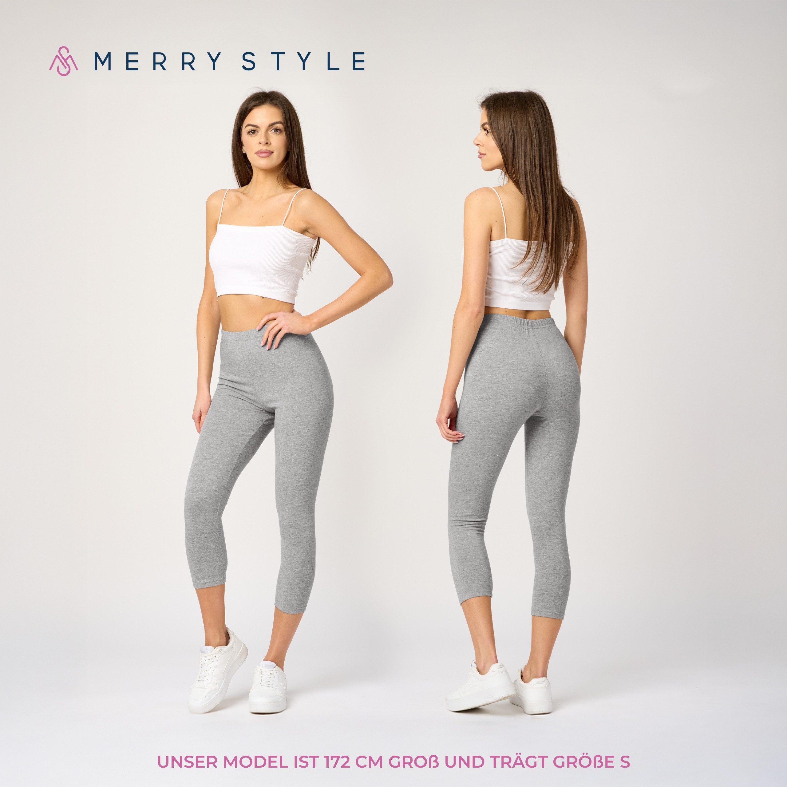 Merry Style Leggings Caprihose Damen 3/4 Hose MS10-199 (1-tlg) aus Baumwoll günstig online kaufen