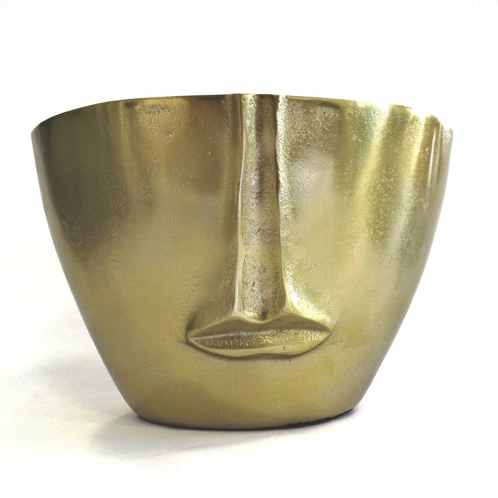 Vase colmore 27 Gesicht Colmore Modern cm Tisch Buddha, Dekovase Gold Oval Deko Gesicht mit