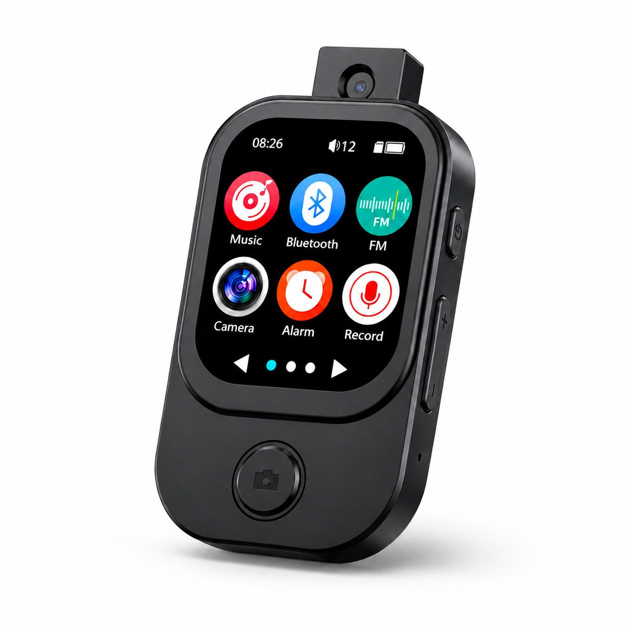 Lisabonde Bluetooth MP3-Player mit Drehkamera & Sprachaufzeichnung FM MP3-Player (90° drehbare Kamera, Touchscreen)