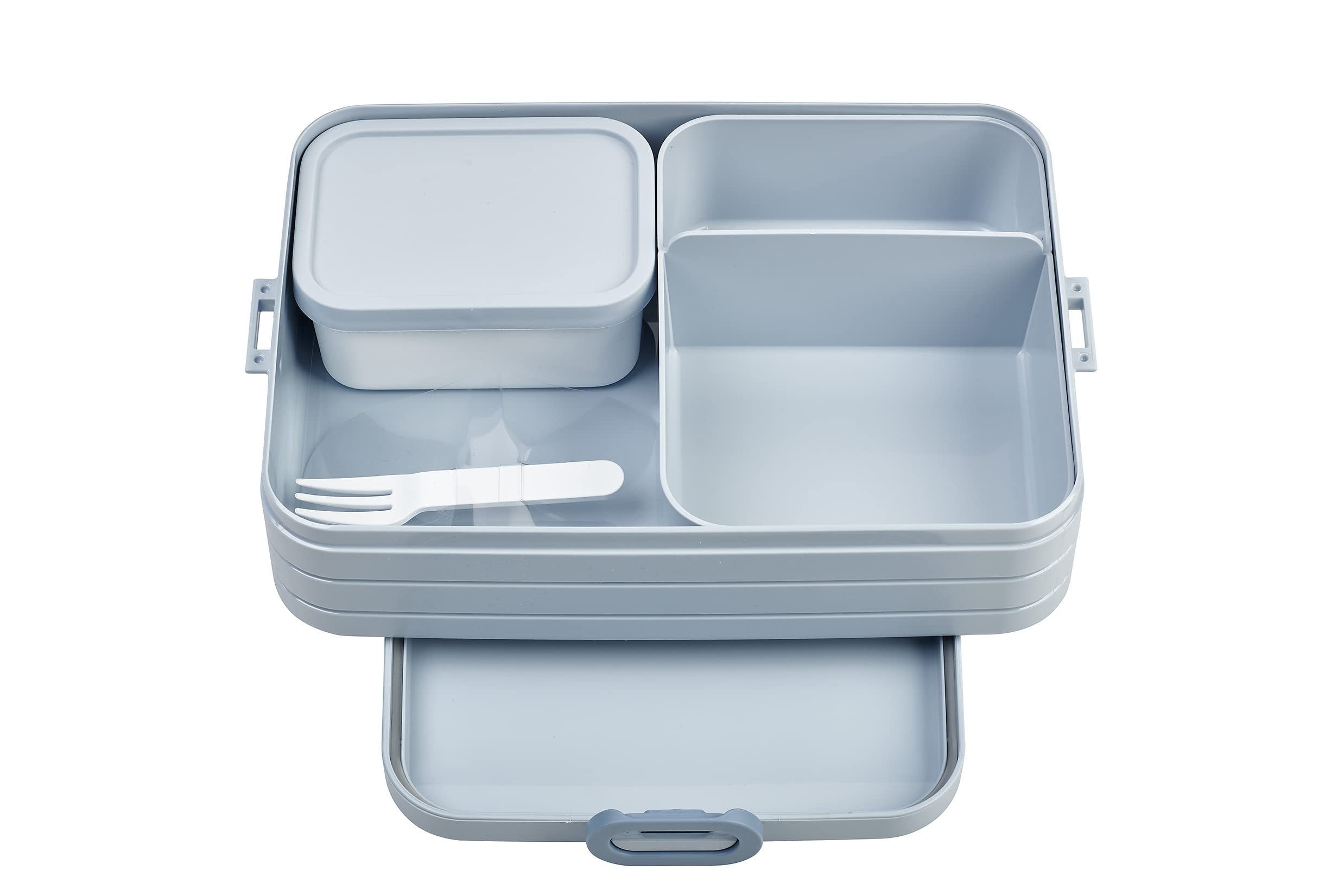 Mepal Lunchbox Lunchbox Take A Break large, 1500 ml, mit Fächern, für bis zu 8 Brote, Ideal für Mealprep, Nordic Blue