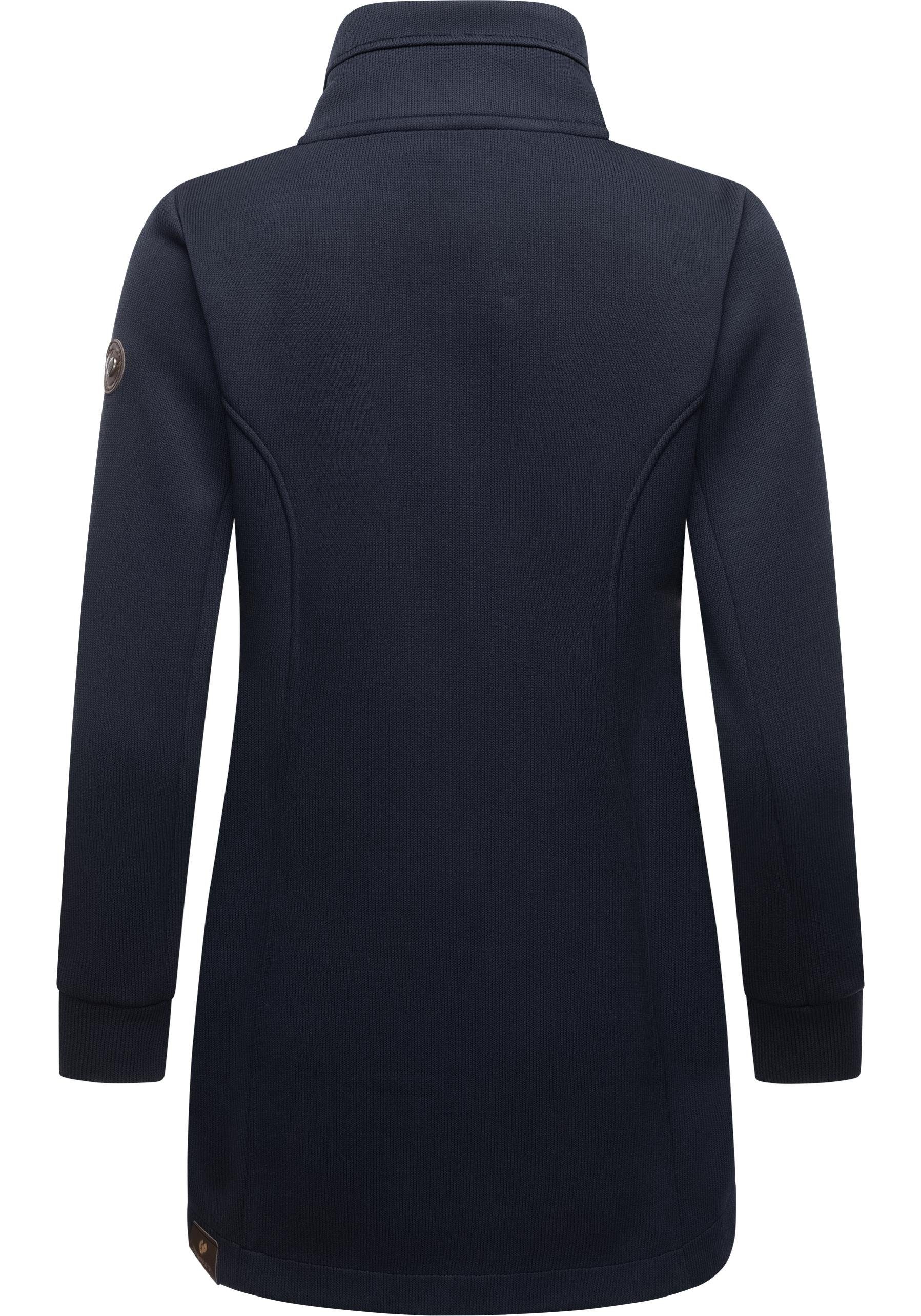 Ragwear Sweatjacke Letrice Bonded Elegante Zip-Jacke mit hohem Kragen in Feinstrickoptik