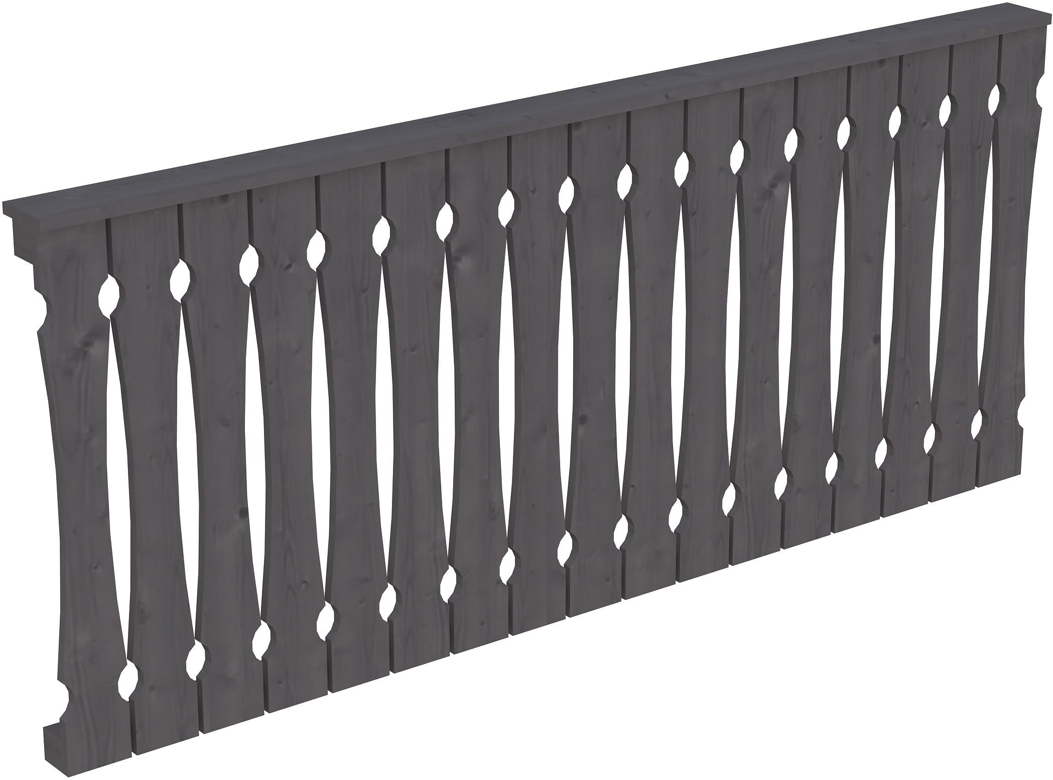 Skanholz Brüstungsgeländer Balkonschalung, 220 cm Länge, 96 cm Höhe, für die Front