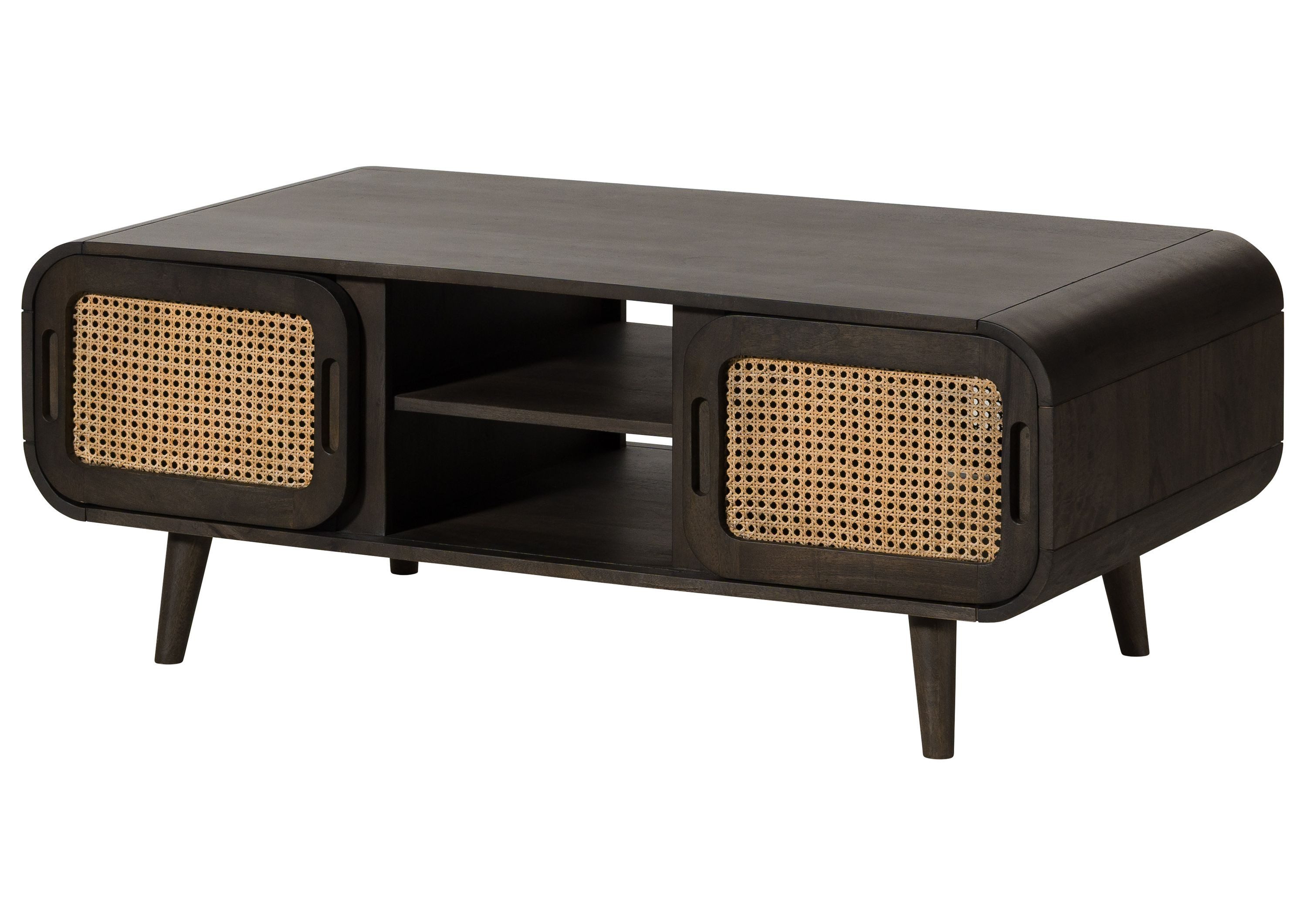 Massivmoebel24 Couchtisch VALENCIA (Massivholz, Massivholztisch), Mango 120x60x45 dunkelgrau lackiert VALENCIA #201