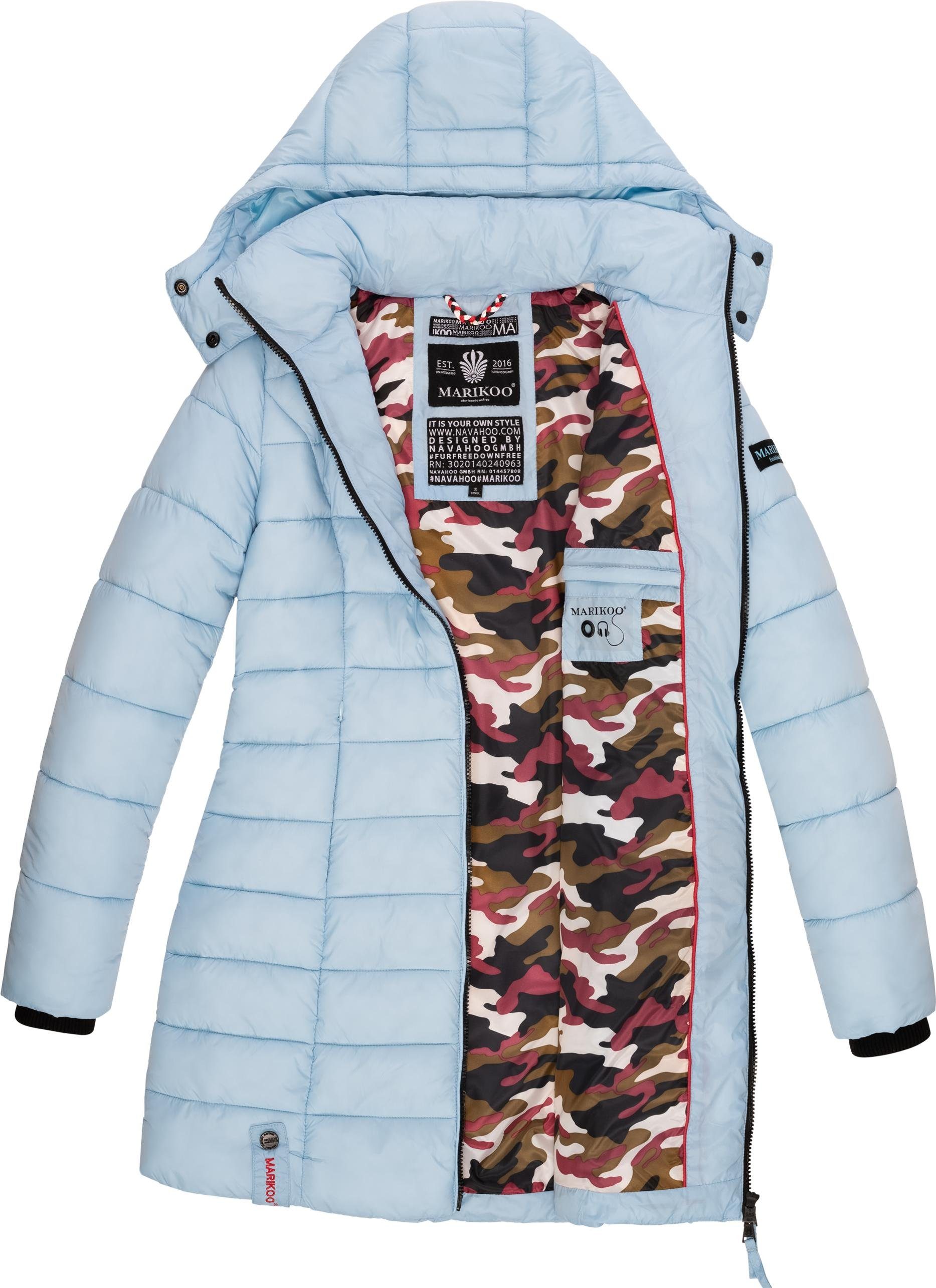 Wintermantel Steppung zeitloser Steppmantel schmaler babyblau Abendsternchen mit Marikoo