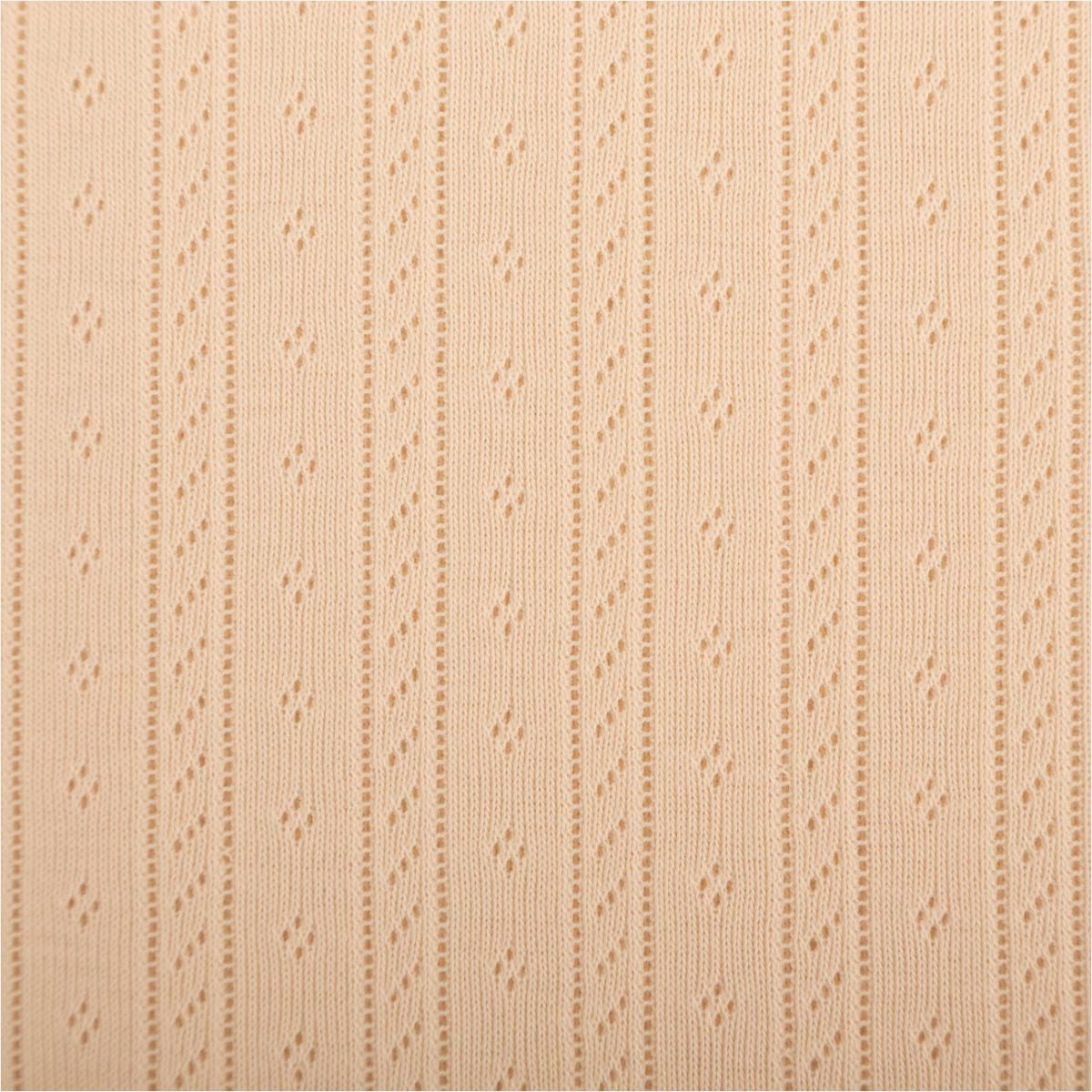 SCHÖNER LEBEN. Stoff Strickstoff Meterware Ajour Pointelle Baumwolle Streifen ivory 145cm, allergikergeeignet,atmungsaktiv,pflegeleicht