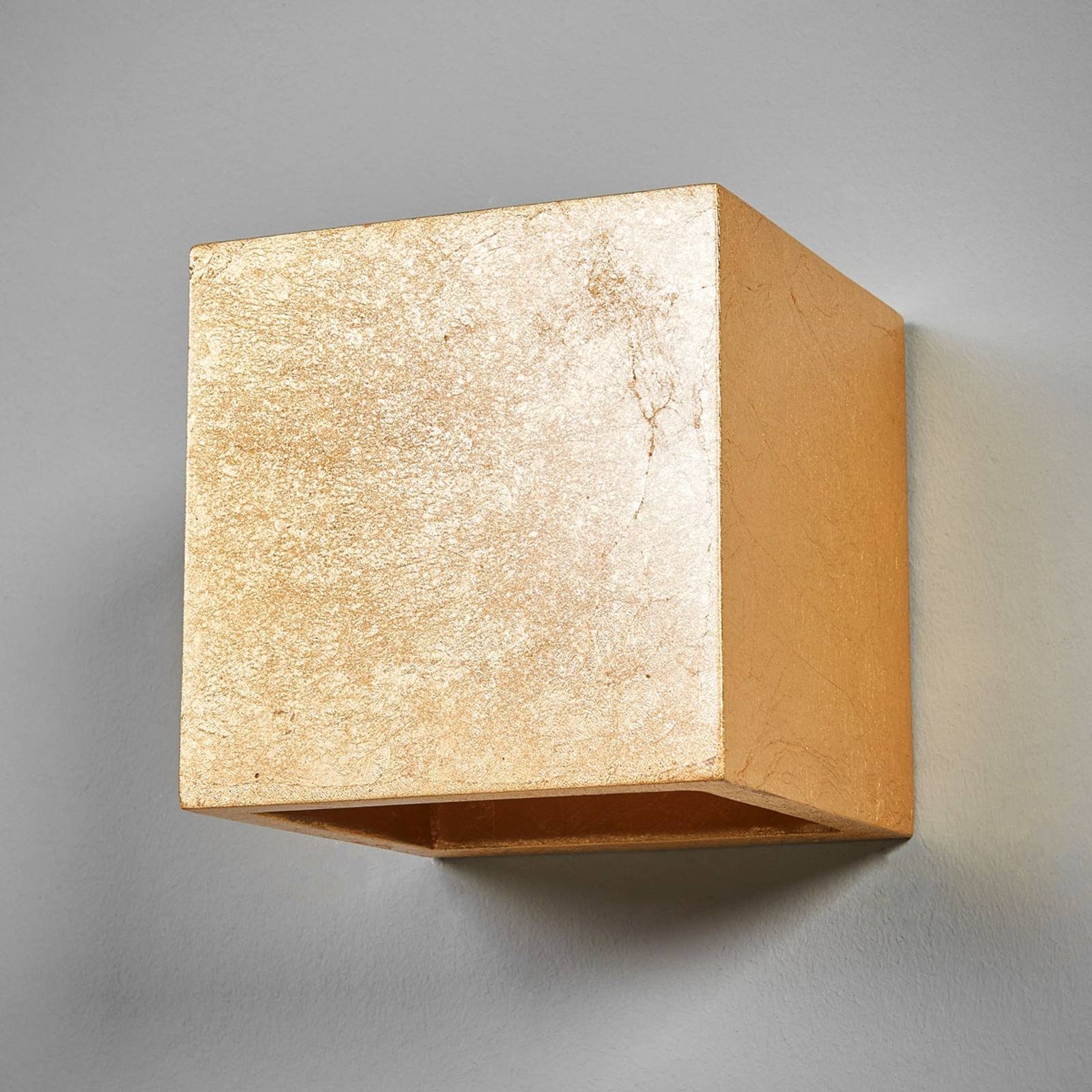 Lindby Wandleuchte Yade, Gips Gold / Messing IP20, 1 x 20 W