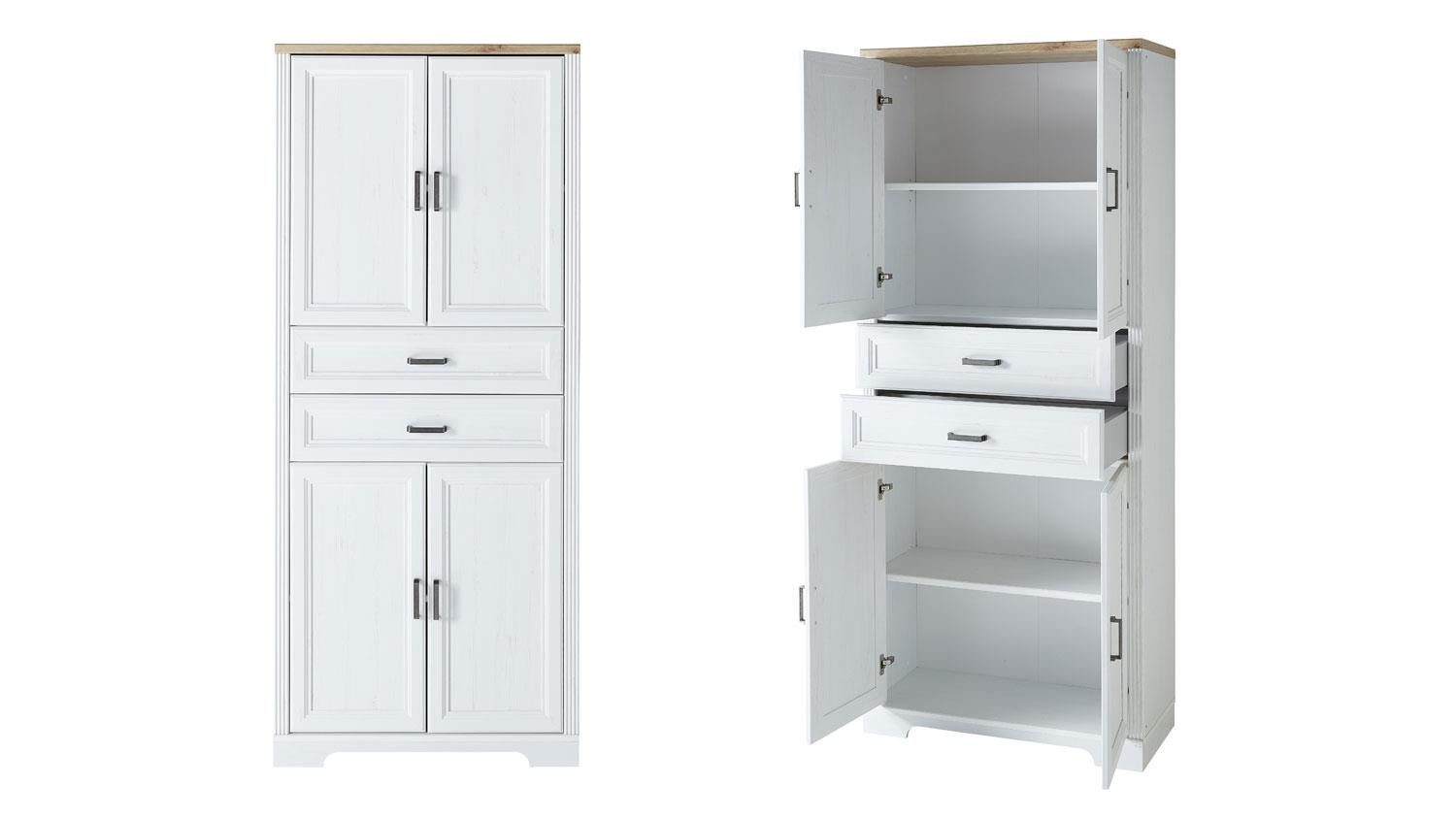 Innostyle Aktenschrank Aktenschrank Büroschrank Jasmin Pinie weiß Dekor 86x38