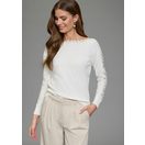 Laura Scott Strickpullover aus leichtem Feinstrick leichter Übergangspullover mit femininem Spitzeneinsatz