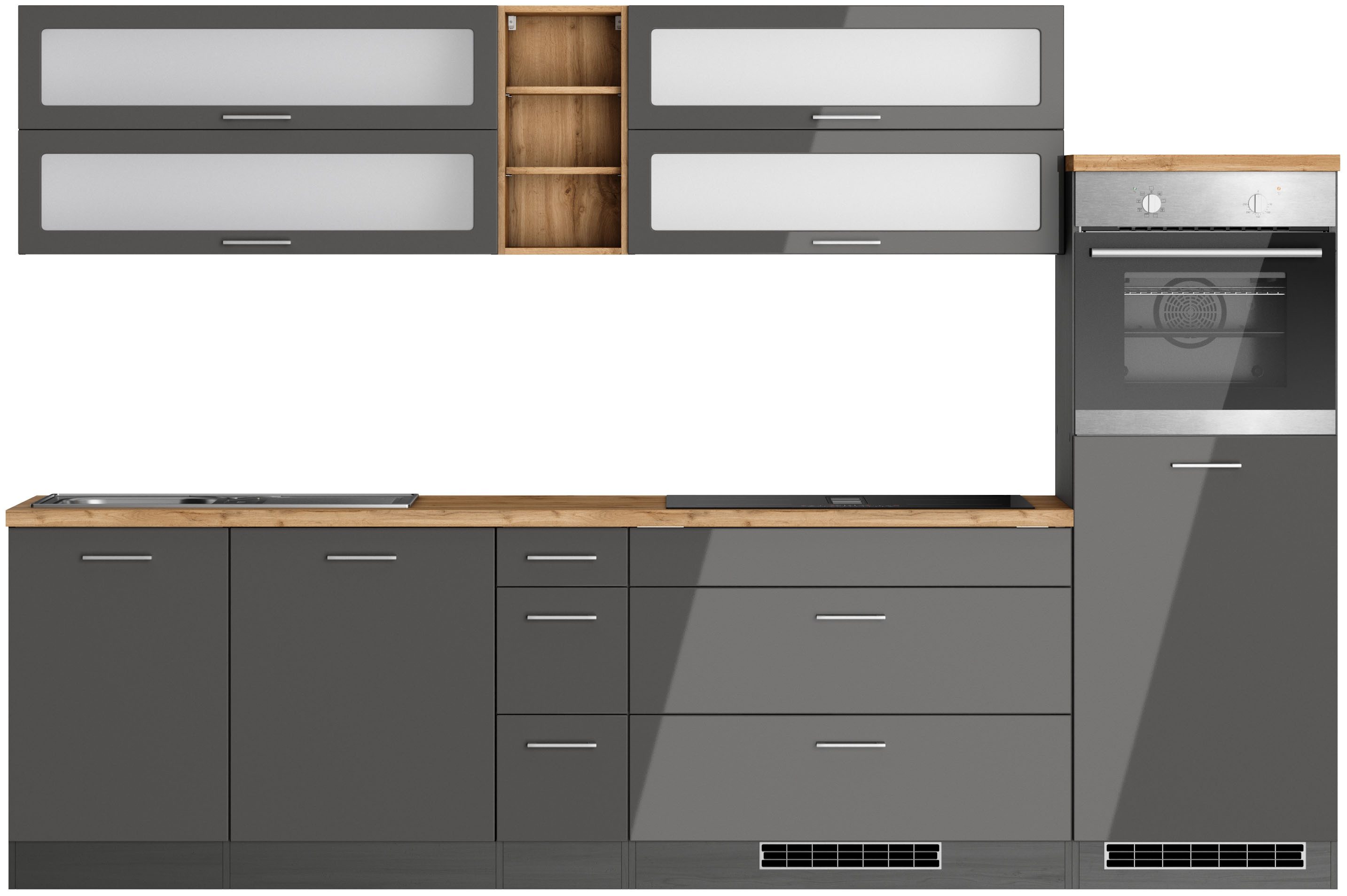 KOCHSTATION Küchenzeile KS-Milan, optional mit Muldenlüfter, günstig online kaufen