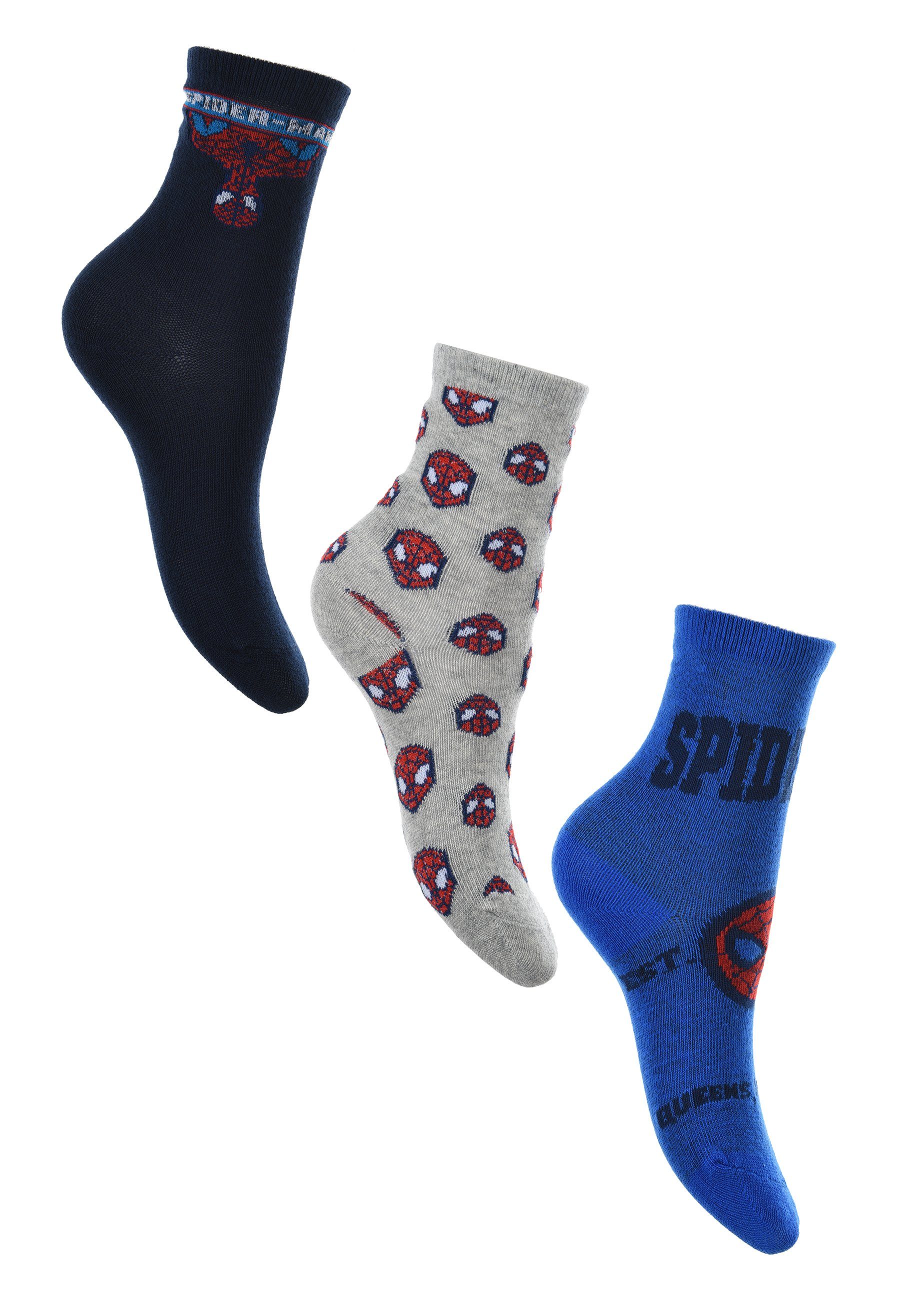 Spiderman Socken verschiedenen Set Strümpfe Paaren (3-Paar), drei Socken Socken Kinder mit Jungen von Spider-Man
