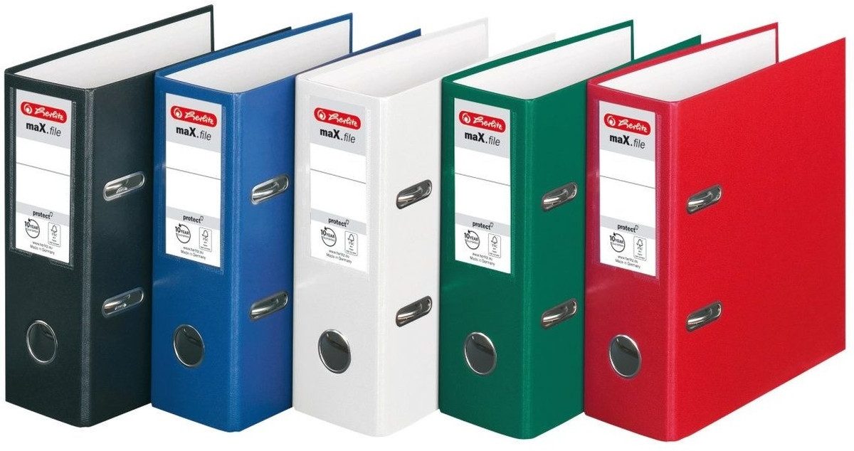 Herlitz Aktenordner Ordner maX.file protect A5 hoch sortiert.