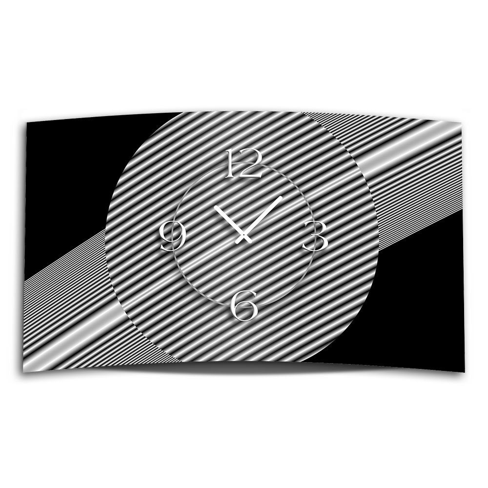 dixtime Wanduhr Abstrakt grau Designer aus Alu-Dibond) Wanduhr 3D-Optik 4mm Wanduhren kein Design modernes leise (Einzigartige