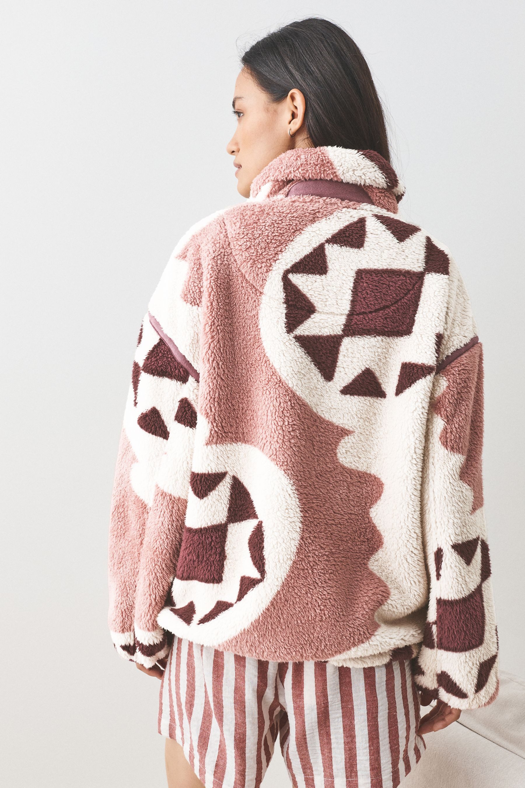 Next Fleecejacke Borg-Fleece mit halben Reißverschluss (1-St) – Bild 2 von 5