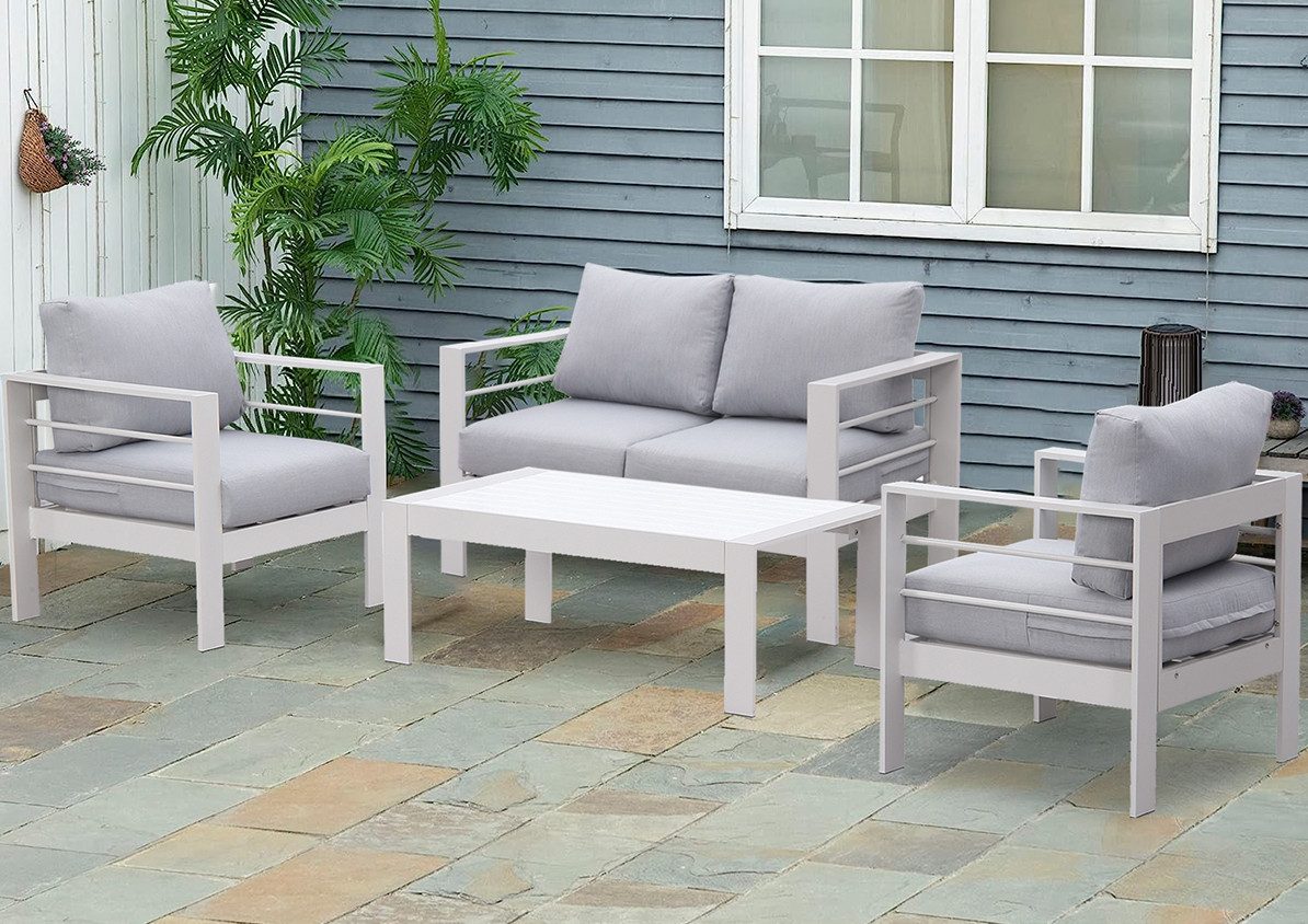 MeXo Gartenlounge-Set Gartenmöbel Set Aluminium Loungeset günstig online kaufen