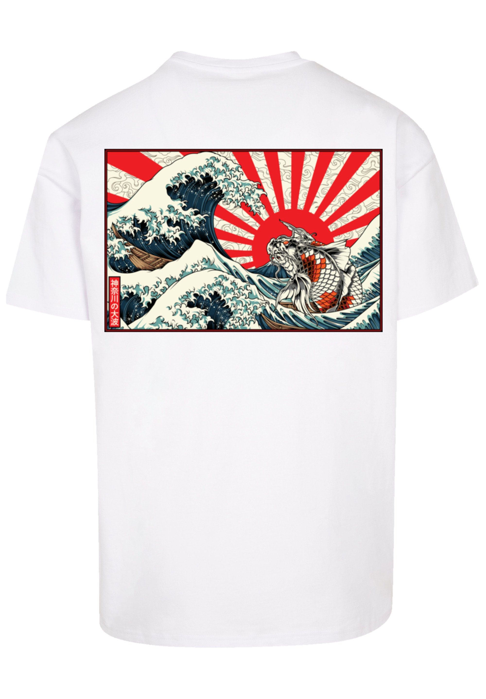 F4NT4STIC T-Shirt Kanagawa Welle weiß Print Japan