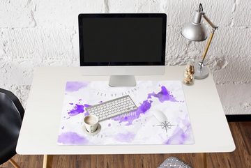 MuchoWow Gaming Mauspad Weltkarten - Japan - Violett (1-St), Büro für Tastatur und Maus, Mousepad Gaming, 90x60 cm, XXL, Großes