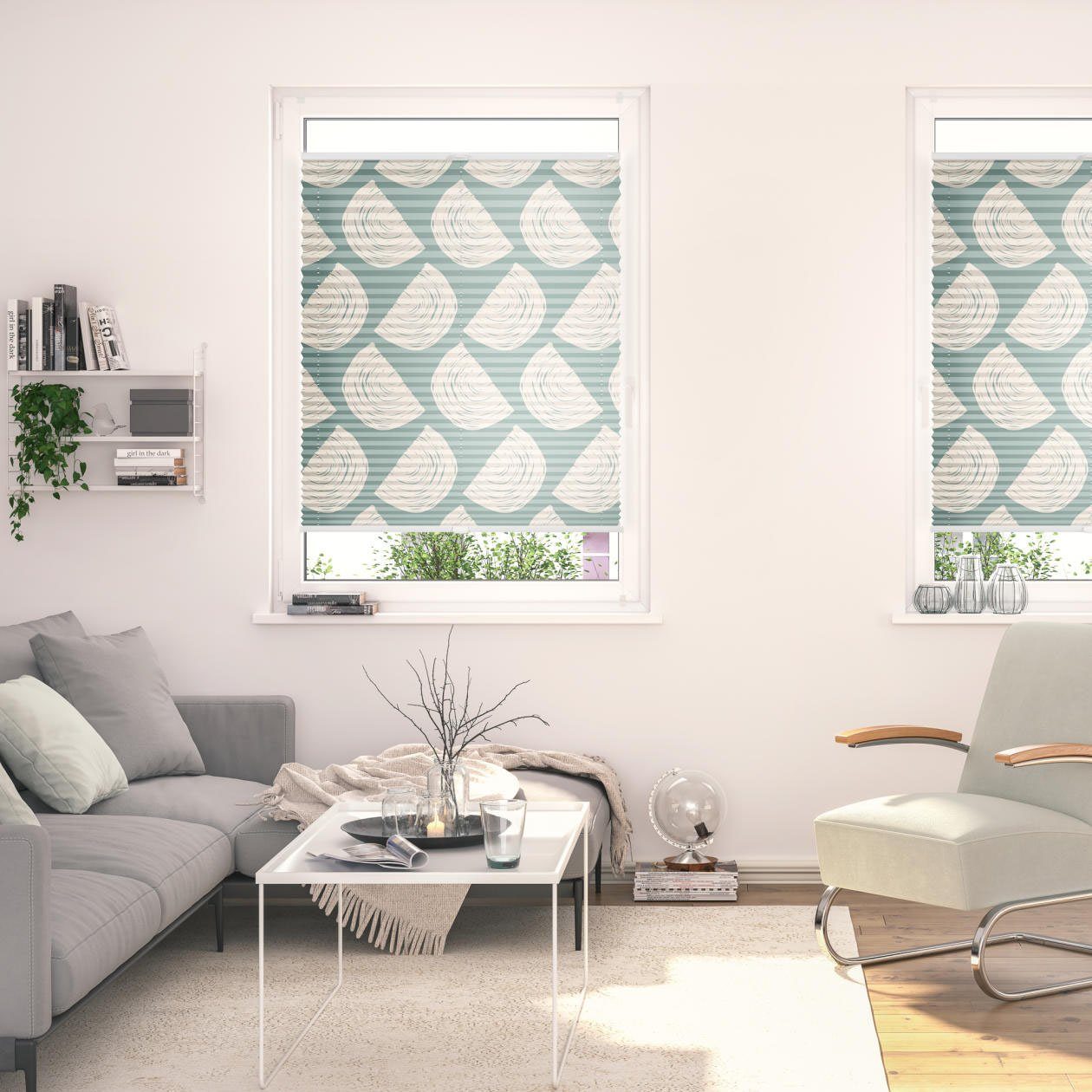 LICHTBLICK ORIGINAL Plissee Plissee Klemmfix, ohne Bohren, blickdicht, Moving Rainbow - Grün, blickdicht, freihängend, Klemmfix