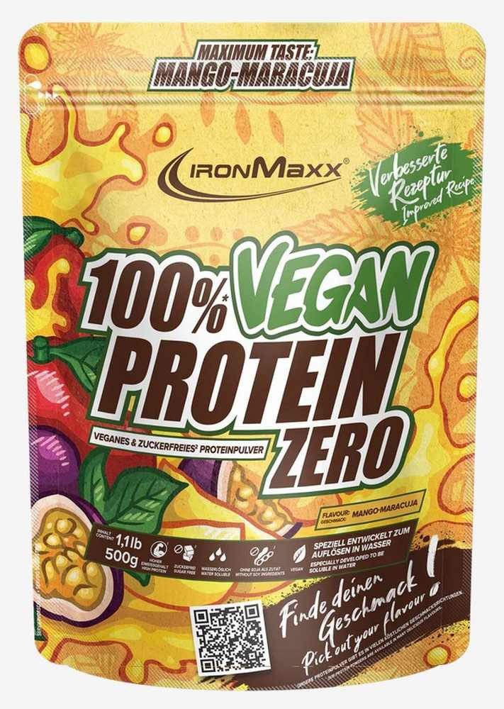 Ironmaxx IronMaxx 100% Vegan Protein Zero – 500g-Beutel Mango Maracuja Pulver