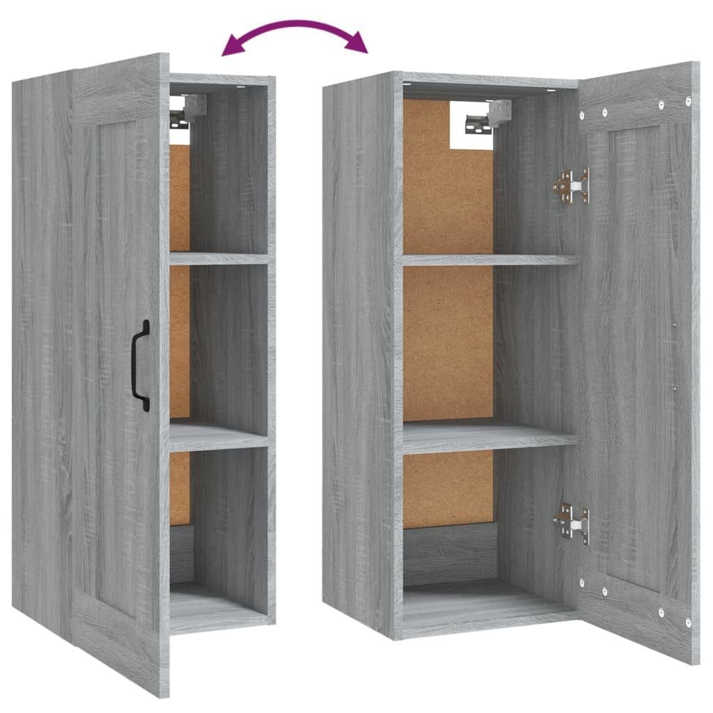 Hängeschrank 35x34x90 Holzwerkstoff cm (1-St) Grau Fächerschrank vidaXL Sonoma