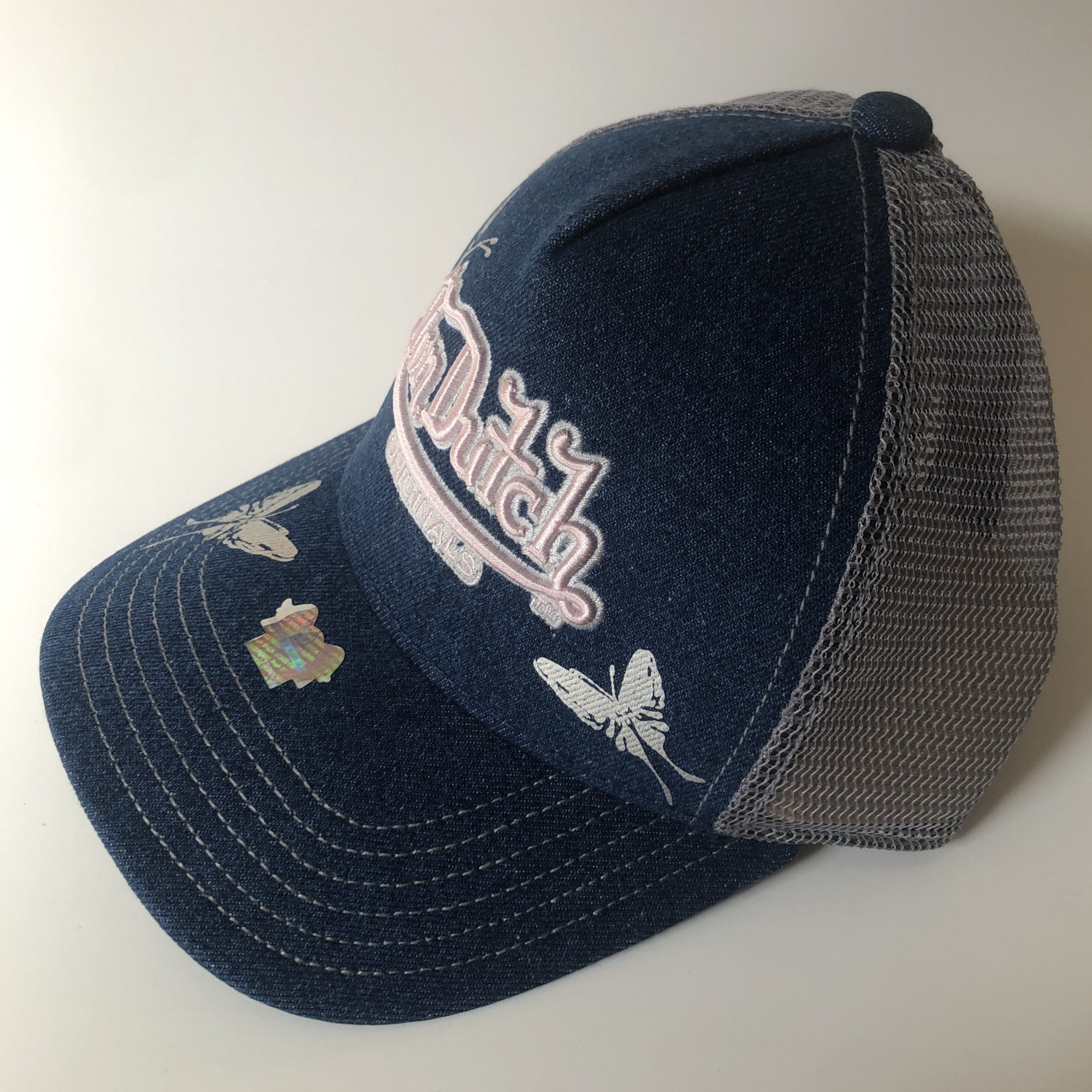 Von Dutch Trucker Cap Von Dutch Originals Trucker Cap FLY DENIM Butterfly (Basecap, Basecap, Meshcap, Trucker Kappe) Schmetterling Prints