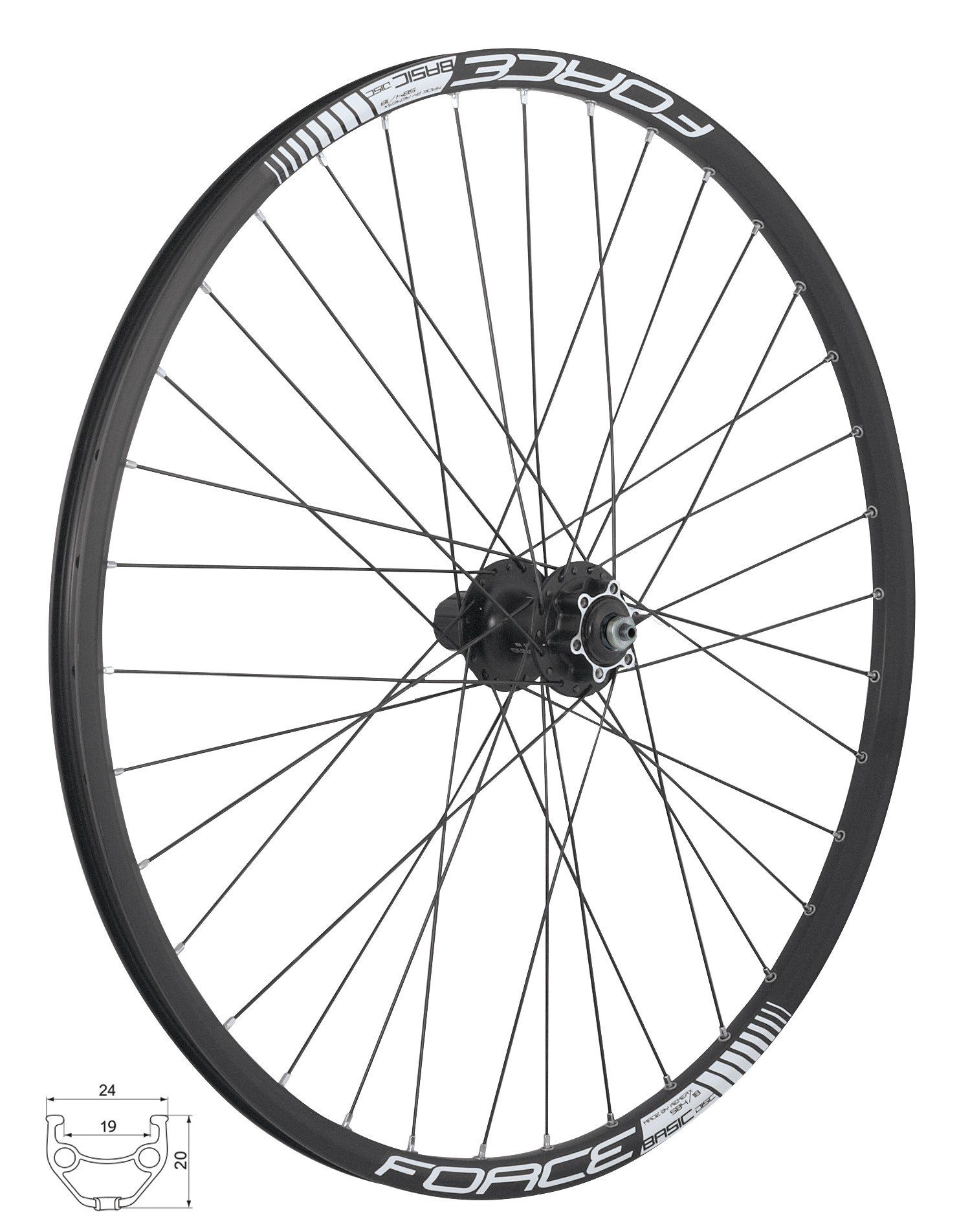 FORCE Fahrrad-Laufrad Hinterrad 27,5" FORCE BASIC DISC 584x19 FHM475 6b 36sh
