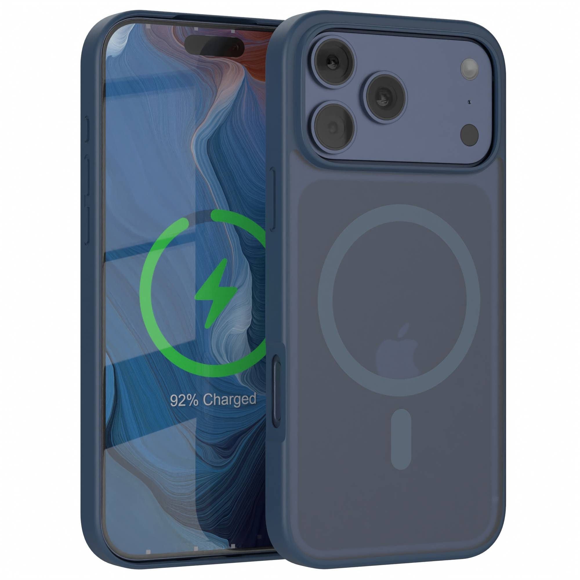 EAZY CASE Handyhülle Outdoor Case MagSafe für Apple iPhone 17 Pro Max 6,9 Zoll, Handy Cover MagSafe Slim Silicon Hülle Outdoorcase stoßfest Dunkelblau