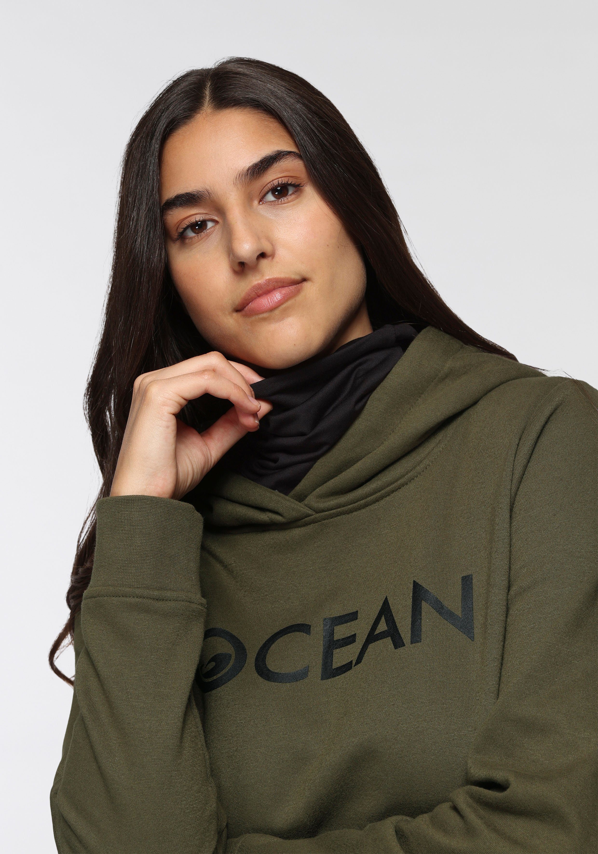 Damen Pullover Ocean Sportswear Kapuzensweatshirt mit Multifunktionaler Tube Schal (Set, 2-tlg)