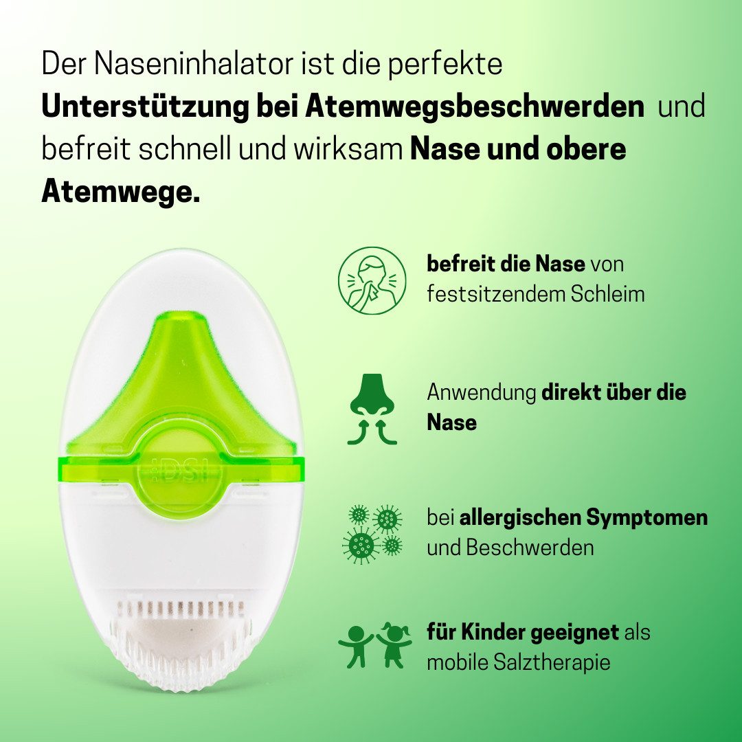 Medosan Inhalationsgerät Inhalo DSI Naseninhalator, ideal für unterwegs, Tascheninhalator