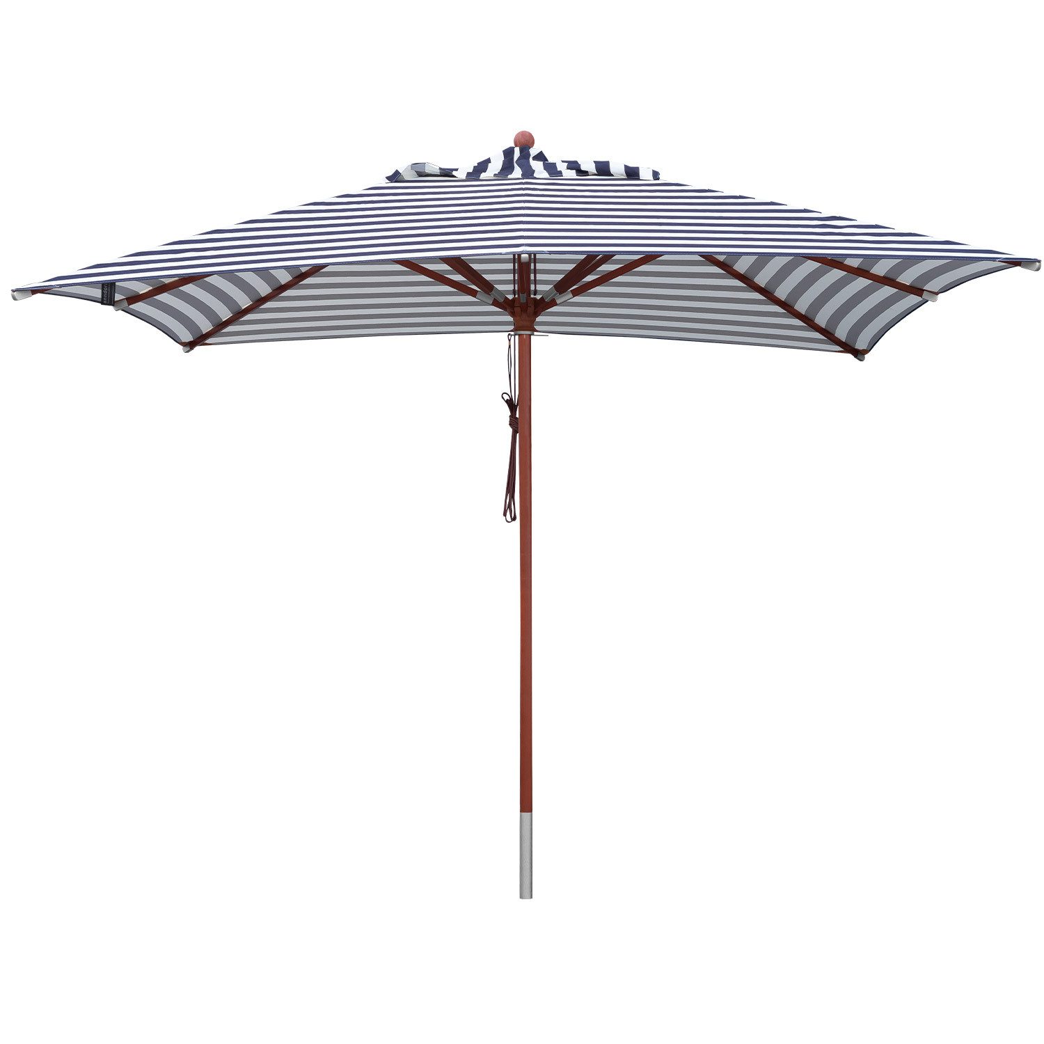 anndora-sonnenschirm Sonnenschirm Sonnenschirm 3 x 3 Meter eckig blau weiß gestreift, wasserabweisender Stoff - integriertes Winddach - höhenverstellbar